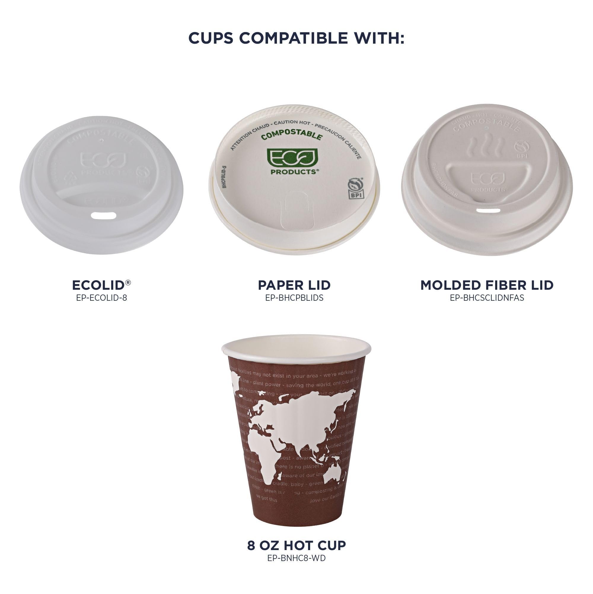 Eco-Friendly Compostable 8oz Disposable Coffee Cups - 800 Count Case, Double-Wall Insulated Hot Paper Cups with Plant-Based PLA Lining | No Sleeves Needed, Color Coded | Perfect for Offices, Cafés, and Eco-Conscious Events