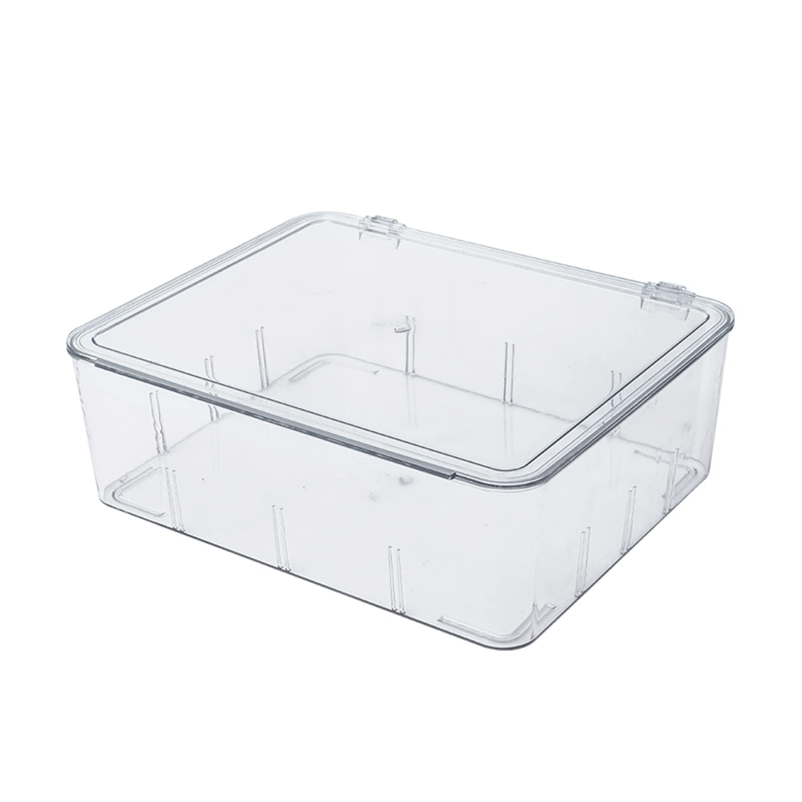 Clear Refrigerator Storage Box - 30.5x25x10cm Square PET Kitchen Organizer for Fruits & Vegetables with Fresh-Keeping Lid - Perfect for Meal Prep & Pantry Organization