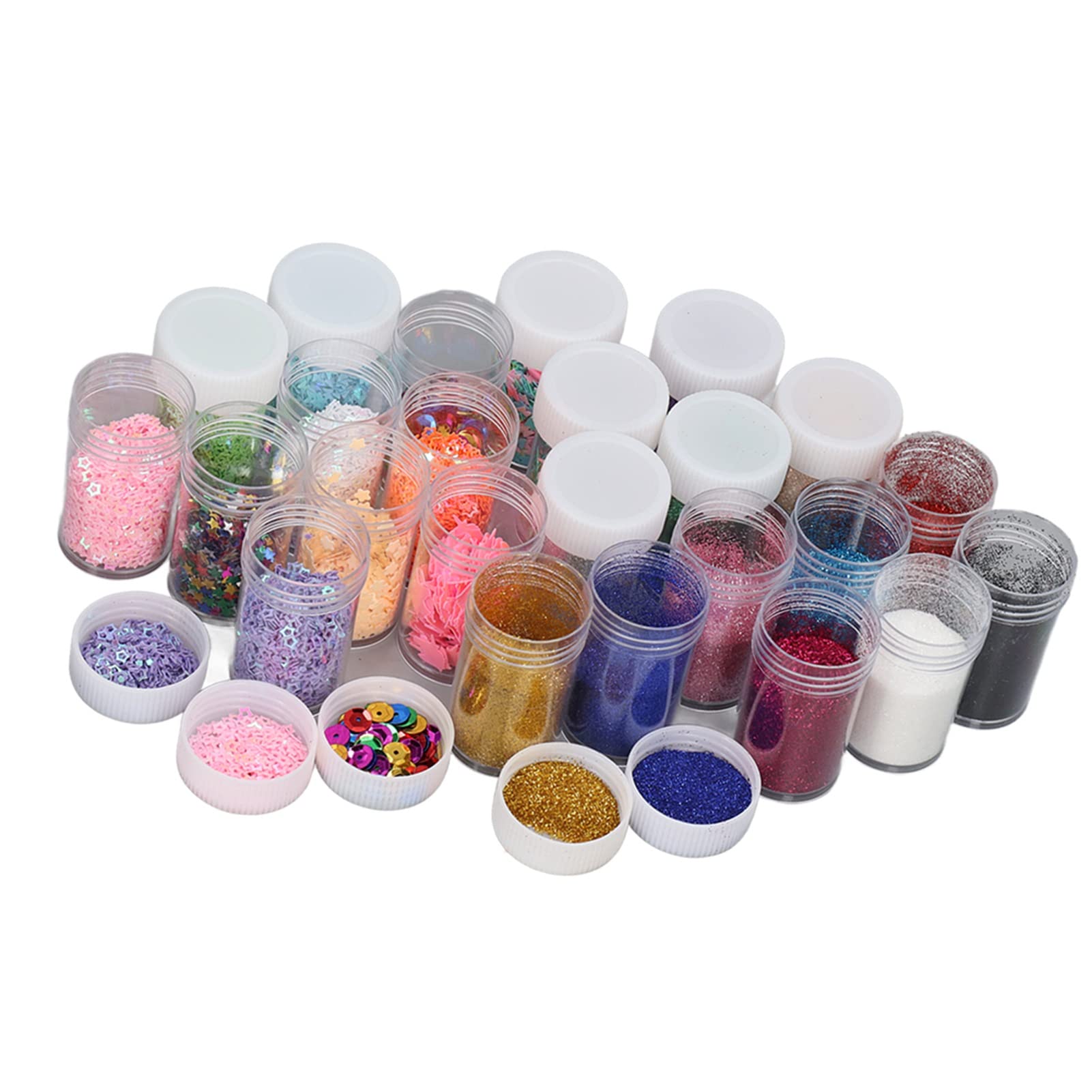 24Pcs Colorful Bright Glitter Sequins for DIY Crafts - Strong Texture Glitter for Kids, Kindergarten Art Projects, Handmade Decorations - Perfect for Scrapbooking, Card Making, and Party Decorations