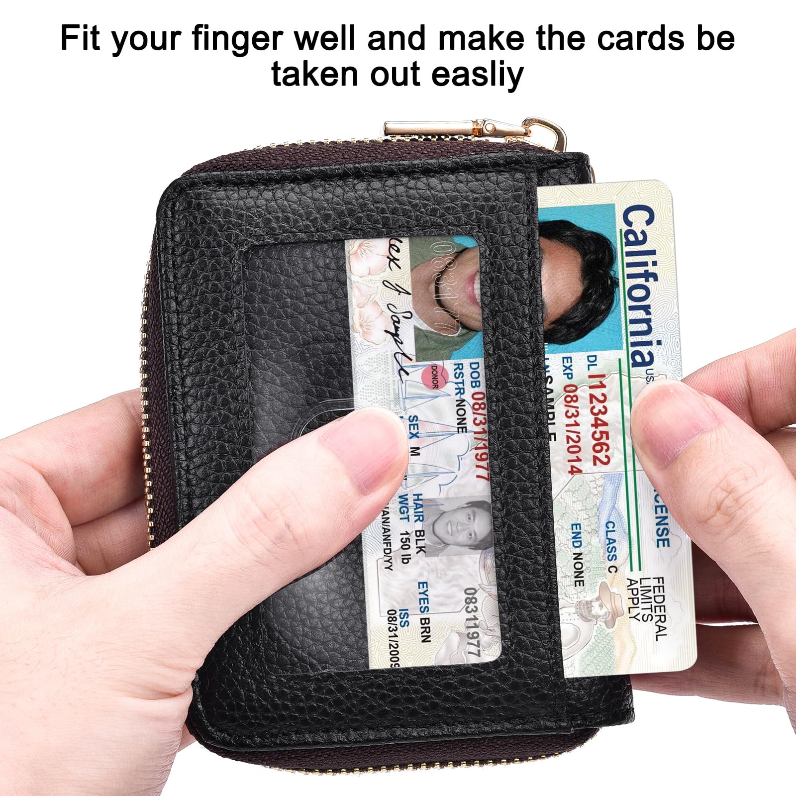 HerriaT Genuine Leather RFID Blocking Wallet with Zipper Coin Pocket - Slim Credit Card Holder for Men & Women - Perfect for Travel, Work & Everyday Use