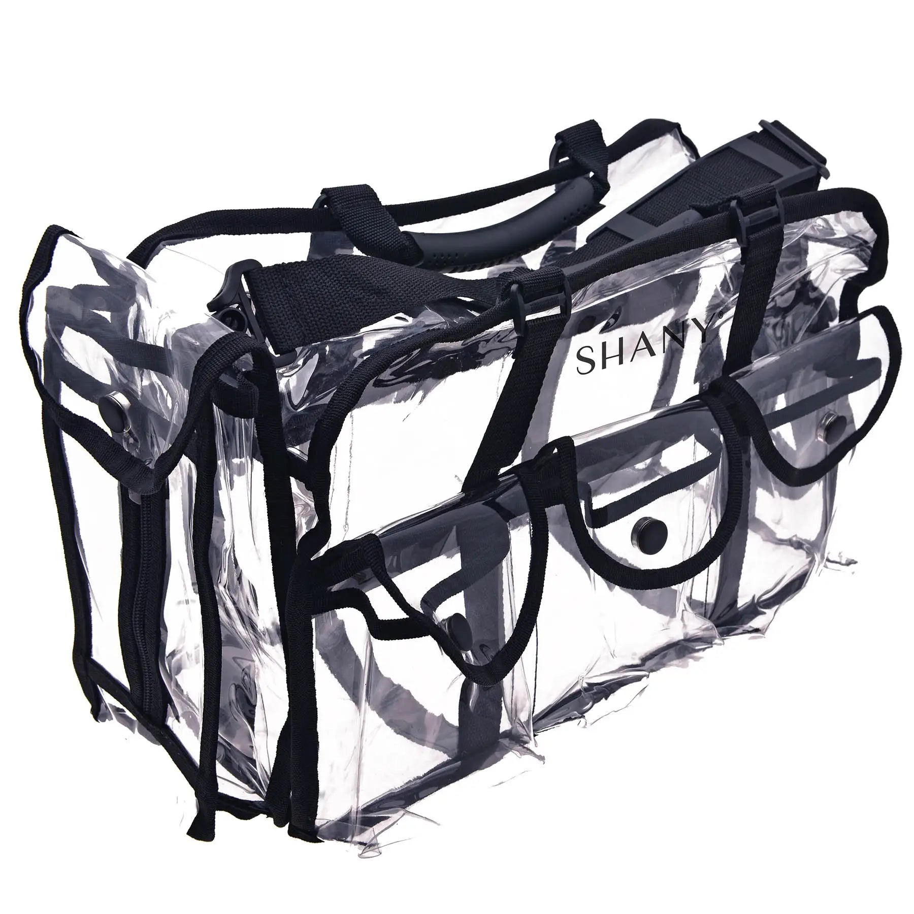SHANY Large Clear Professional Makeup Bag 18x10x11 Inches - Waterproof Cosmetic Organizer for Travel, Gym & Everyday Use - Transparent Toiletry Bag for Makeup Brushes, Skincare & Essentials