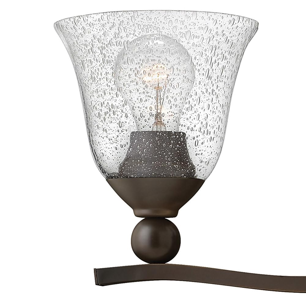 Hinkley Bolla Collection Transitional 3-Light Bathroom Vanity Light Fixture in Olde Bronze with Clear Seedy Glass - Perfect for Modern Bathrooms, Powder Rooms & Spa-Style Decor