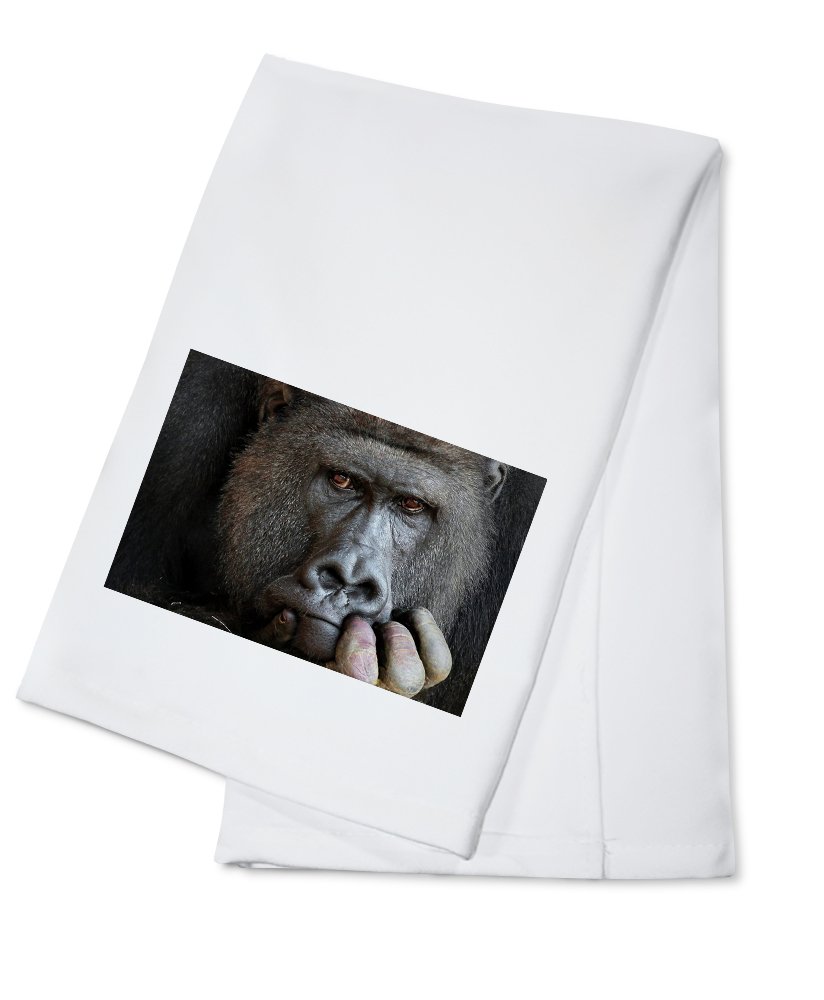 Lantern Press Gorilla Face 100% Cotton Tea Towel - Decorative Kitchen Hand Towel for Home Decor, Dish Drying & Gift Giving