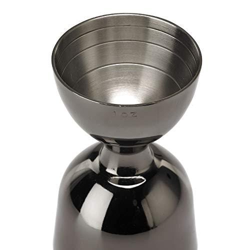 Barfly M37006BK Heavy Duty Straight Rim Bell Jigger 1 oz x 2 oz - Professional Cocktail Measuring Tool for Bartenders - Perfect for Mixing Martinis, Old Fashioned & Craft Cocktails