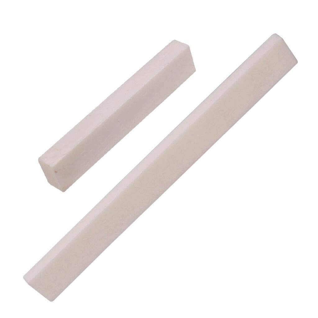 2-Pack Blank Bridge Bone Guitar Nuts & Saddle Set for Classical/Acoustic Guitar & Bass | Premium Replacement Parts for Guitar Repair & Maintenance | Perfect for DIY Luthiers & Musicians