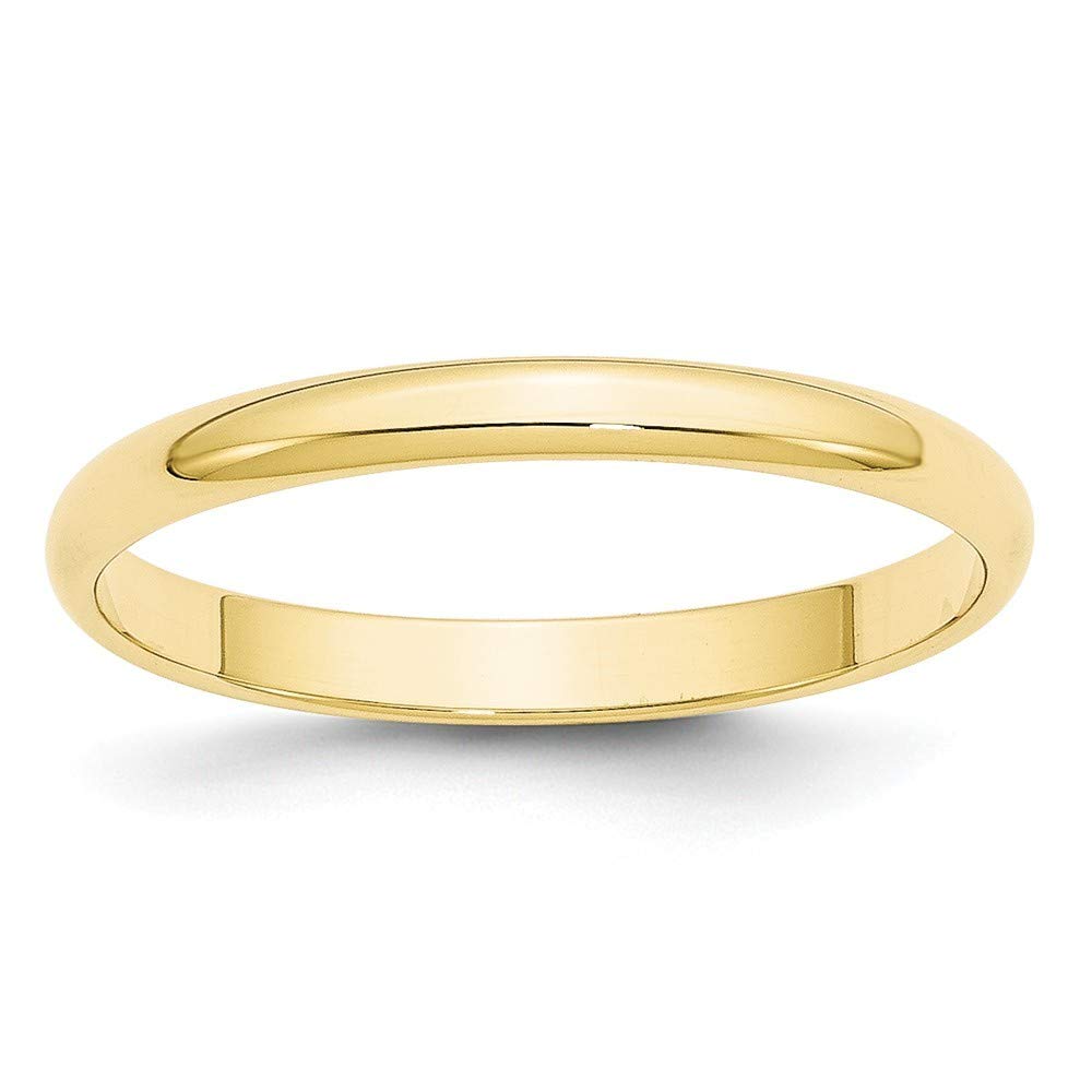 10K Gold Half Round Band Ring for Women - White, Yellow & Rose Gold, 2mm to 8mm Width, Sizes 4-10 | Elegant Stackable Ring for Everyday Wear, Anniversary Gift & Wedding Jewelry