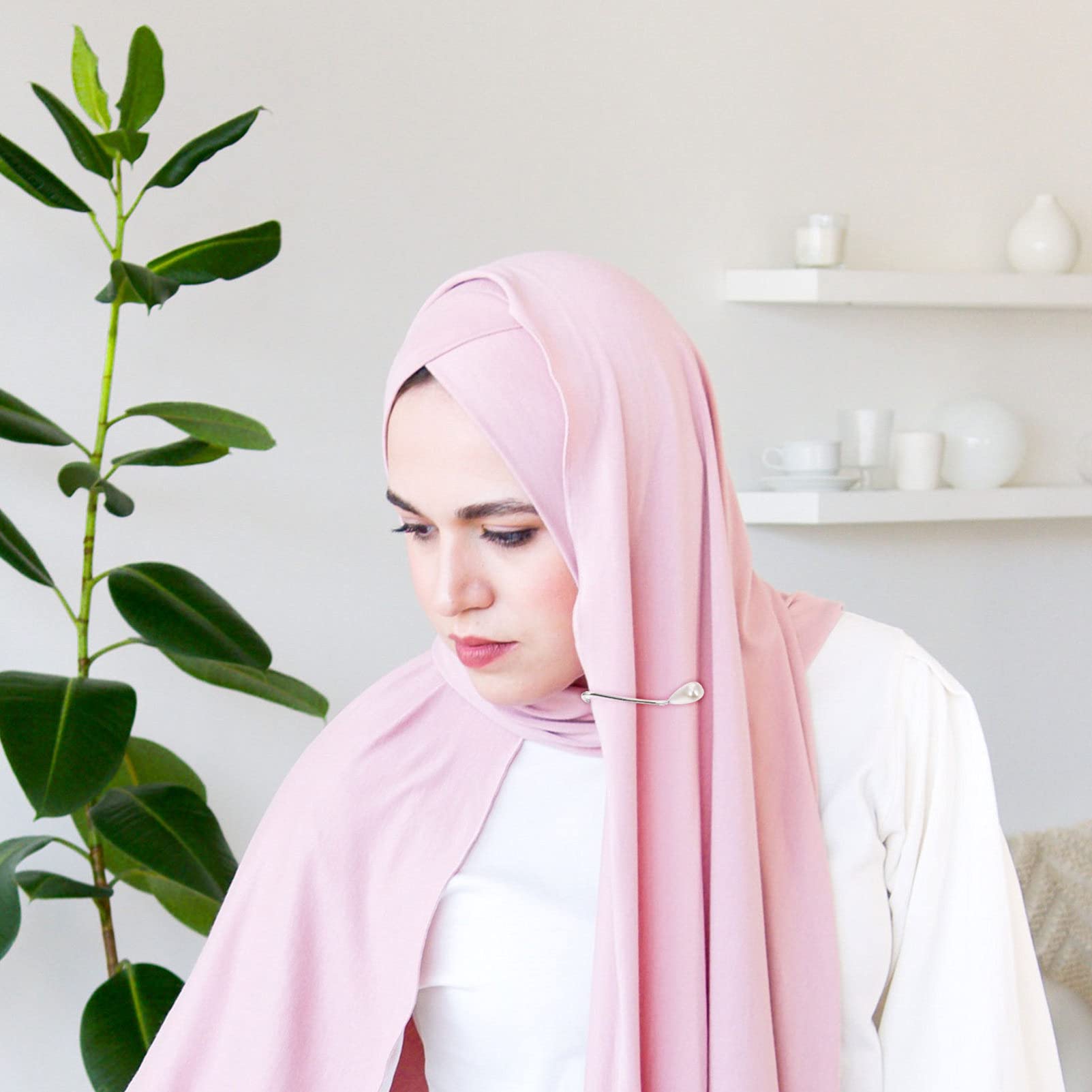 EXCEART 24pcs Pearl Hijab Clips for Women - Elegant Scarf Pins, Hijab Accessories, Sweater Shawl Brooches - Perfect for Muslim Headscarves, Hoodies, and Winter Fashion Outfits
