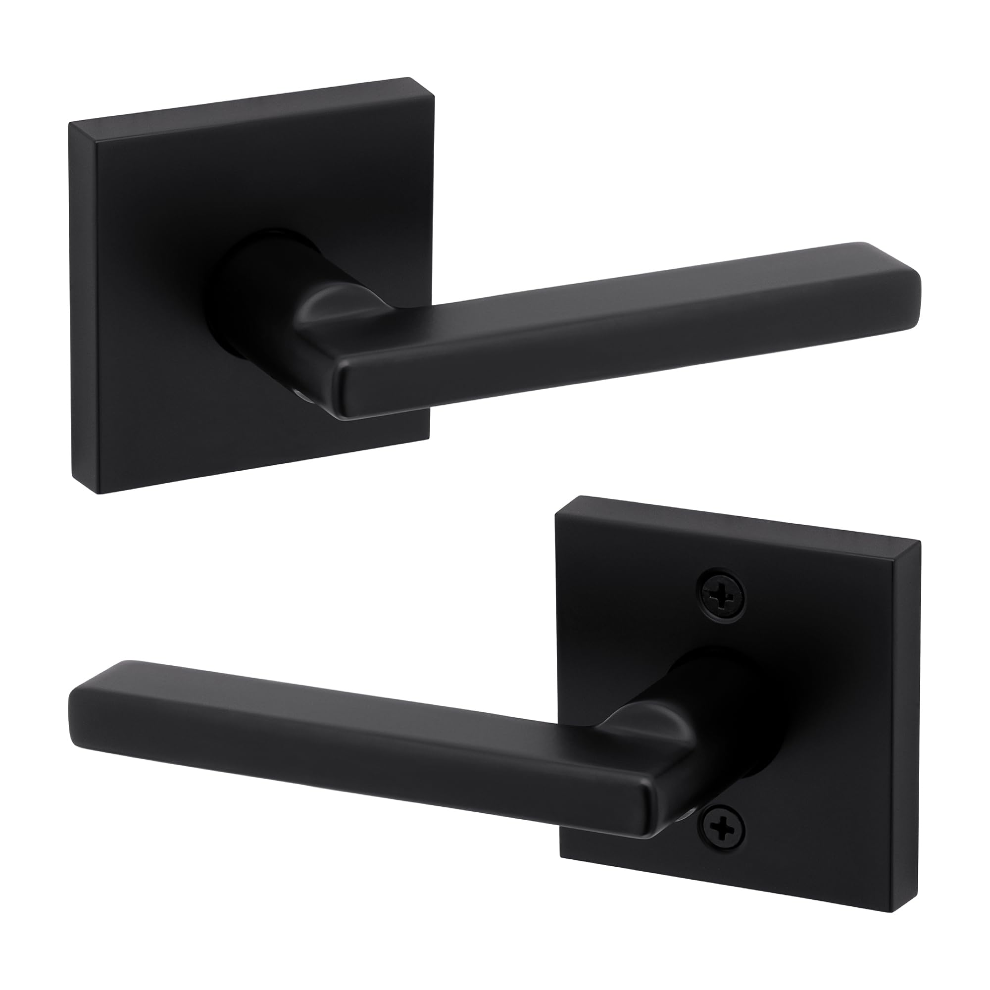 Weiser Halifax Matte Black Reversible Passage Door Handle - Non-Locking Interior Lever for Hall, Closet & Bedroom Doors - Modern Home Décor for Stylish & Functional Spaces