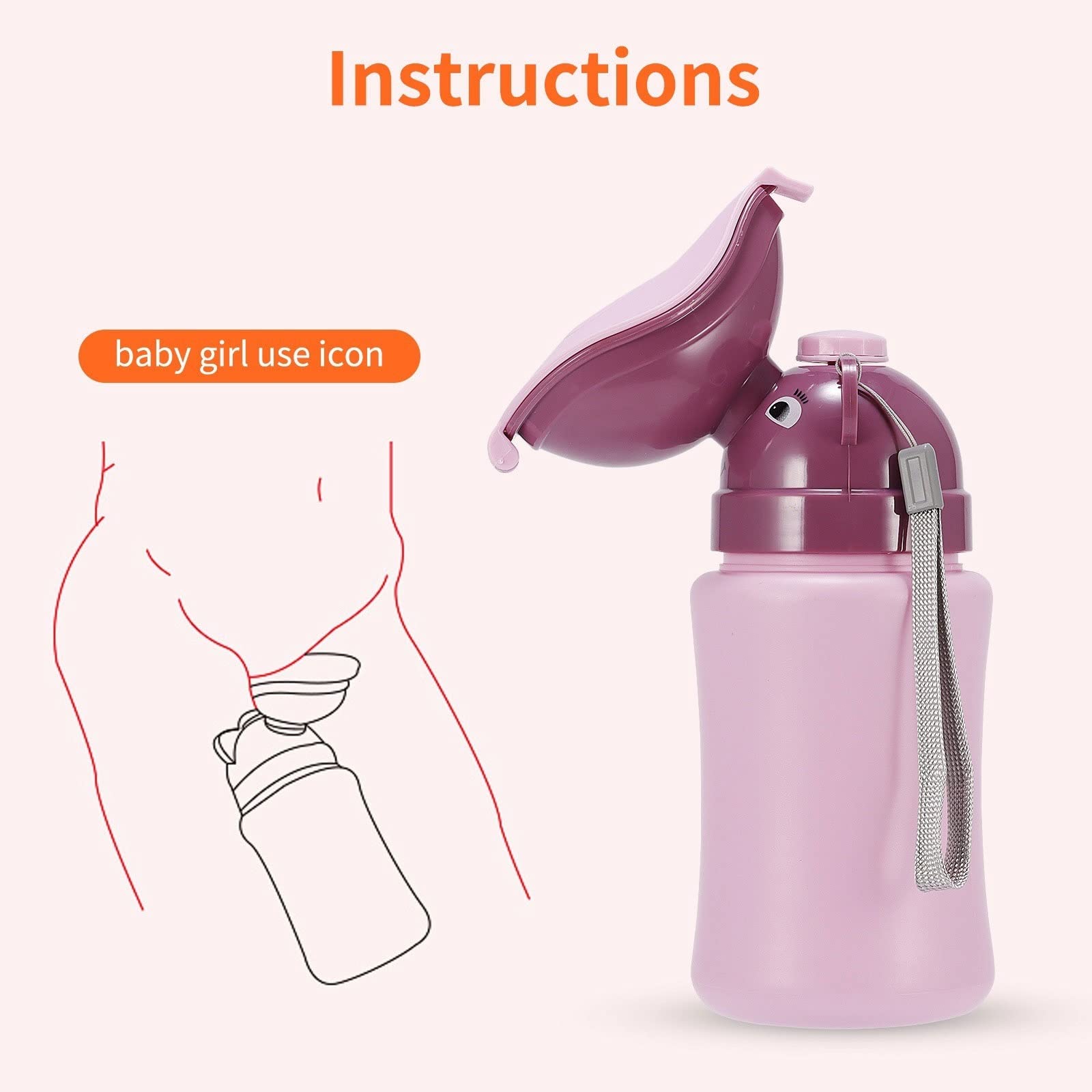 Portable Toddler Travel Potty for Boys & Girls - Lightweight & Convenient for Camping, Road Trips, Airplane & Train Travel - Outdoor Toilet Training Solution (Pink) - Perfect for Road Trips, Camping & Emergency Use