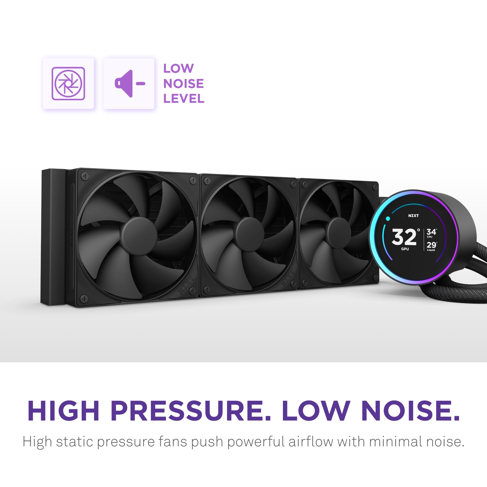NZXT Kraken Elite 360 (2024) AIO Liquid CPU Cooler - 360mm Radiator with 3 F120P Fans - Customizable 2.72