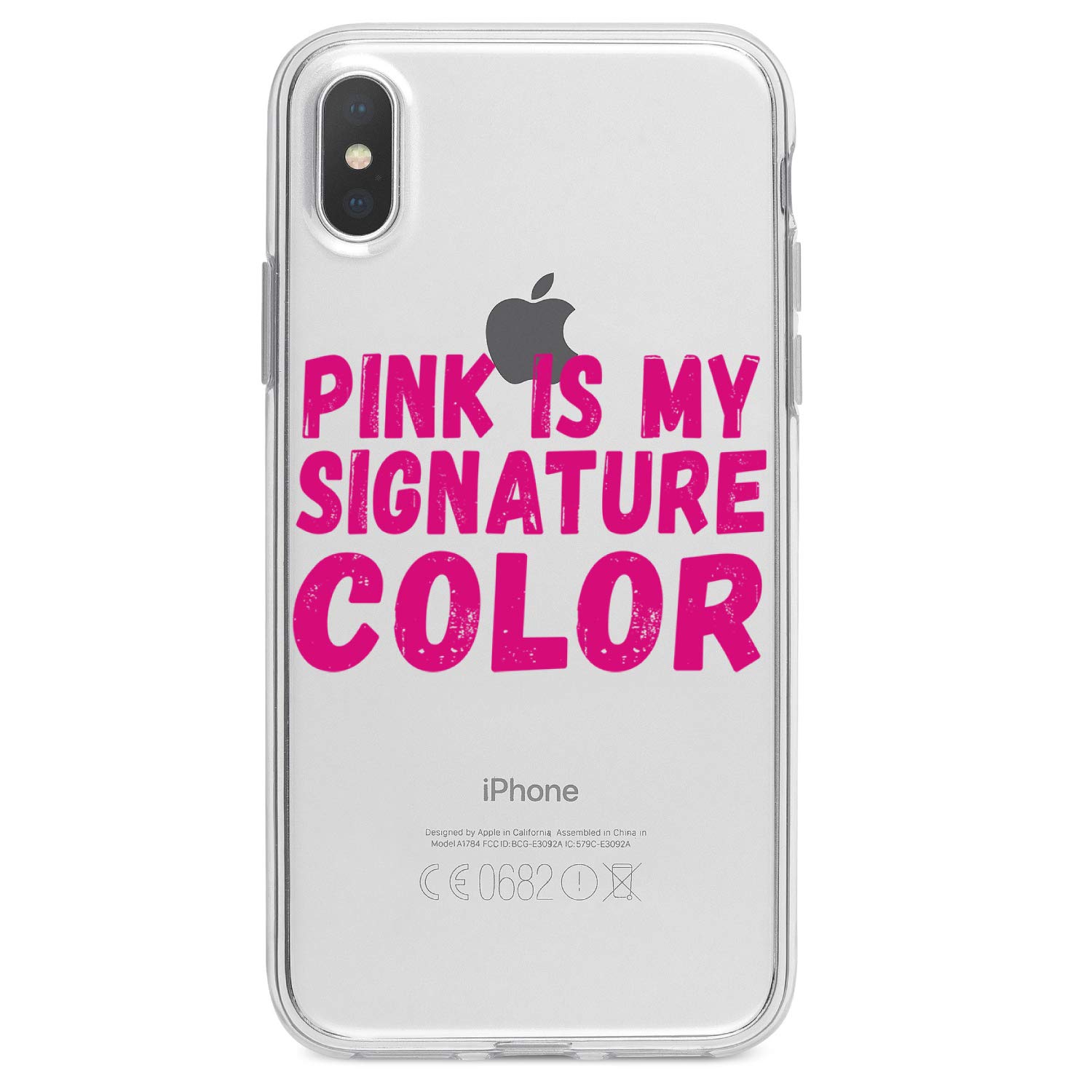 DistinctInk Clear Shockproof Hybrid Case for iPhone X/XS (5.8 Inch) - TPU Bumper with Acrylic Back & Tempered Glass Screen Protector - Pink Signature Color - Perfect for Everyday Protection & Style