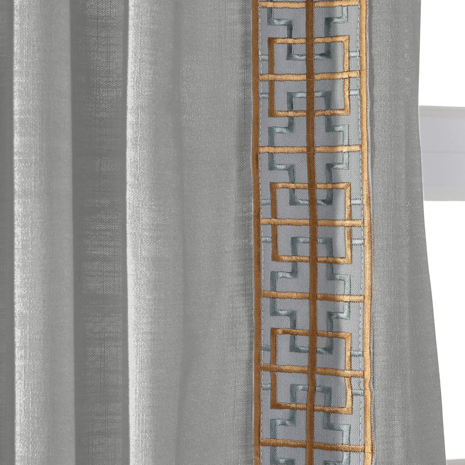 ChadMade Pinch Pleated Room Darkening Faux Linen Curtains - 50x84 Inches, Rock Grey - Thermal Insulated Window Drapes for Patio Doors & Living Room (Set of 2 Panels) - Perfect for Bedroom, Home Theater & Light Control