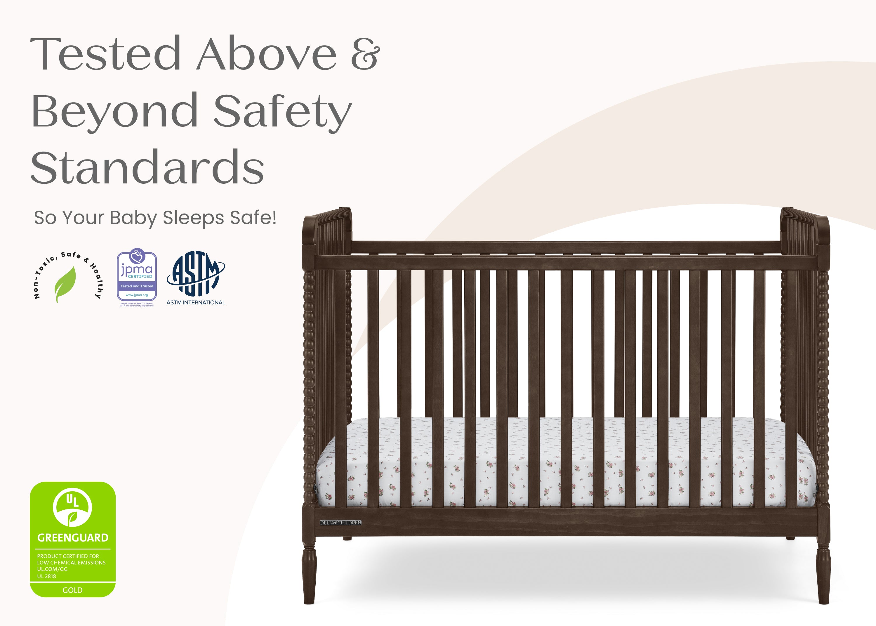 Lily 4-in-1 Convertible Baby Crib - White Nursery Furniture for Newborn to Toddler Bed | Perfect for Modern Nursery, Bedroom & Daycare