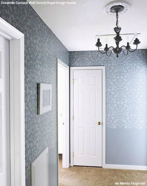 Donatella Damask Stencil - Reusable Wall Stencils for Painting, DIY Home Decor, Furniture & Crafts | Perfect for Bedroom, Living Room, and Wedding Decorations