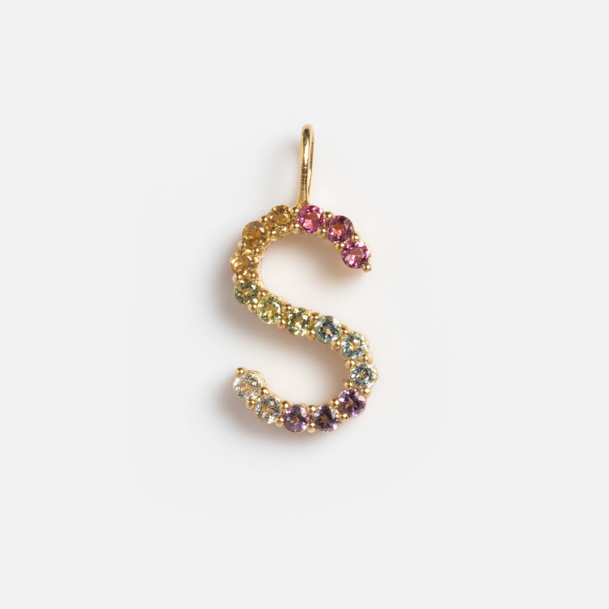 Solid Gold Pastel Gemstone Letter Charm - Elegant Initial Pendant for Necklaces & Bracelets - Perfect for Gifts, Birthdays & Personalized Jewelry