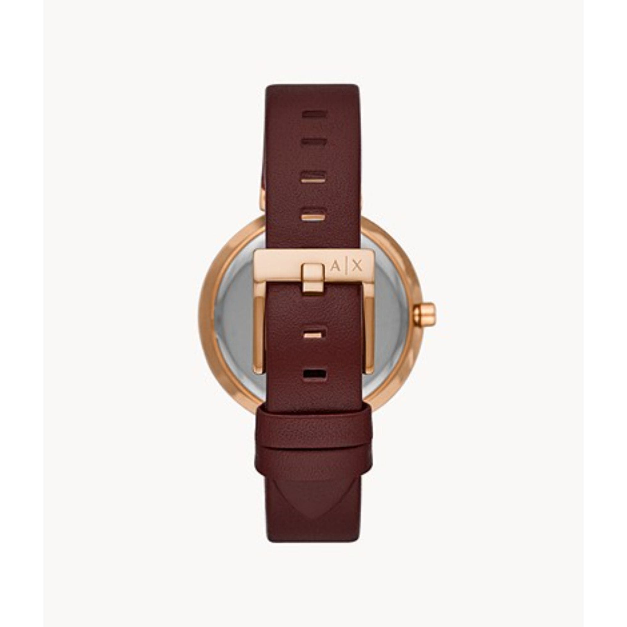 ARMANI EXCHANGE AX5913 Women's Red Leather Watch with Three Hands - Perfect for Business, Casual Wear & Special Occasions