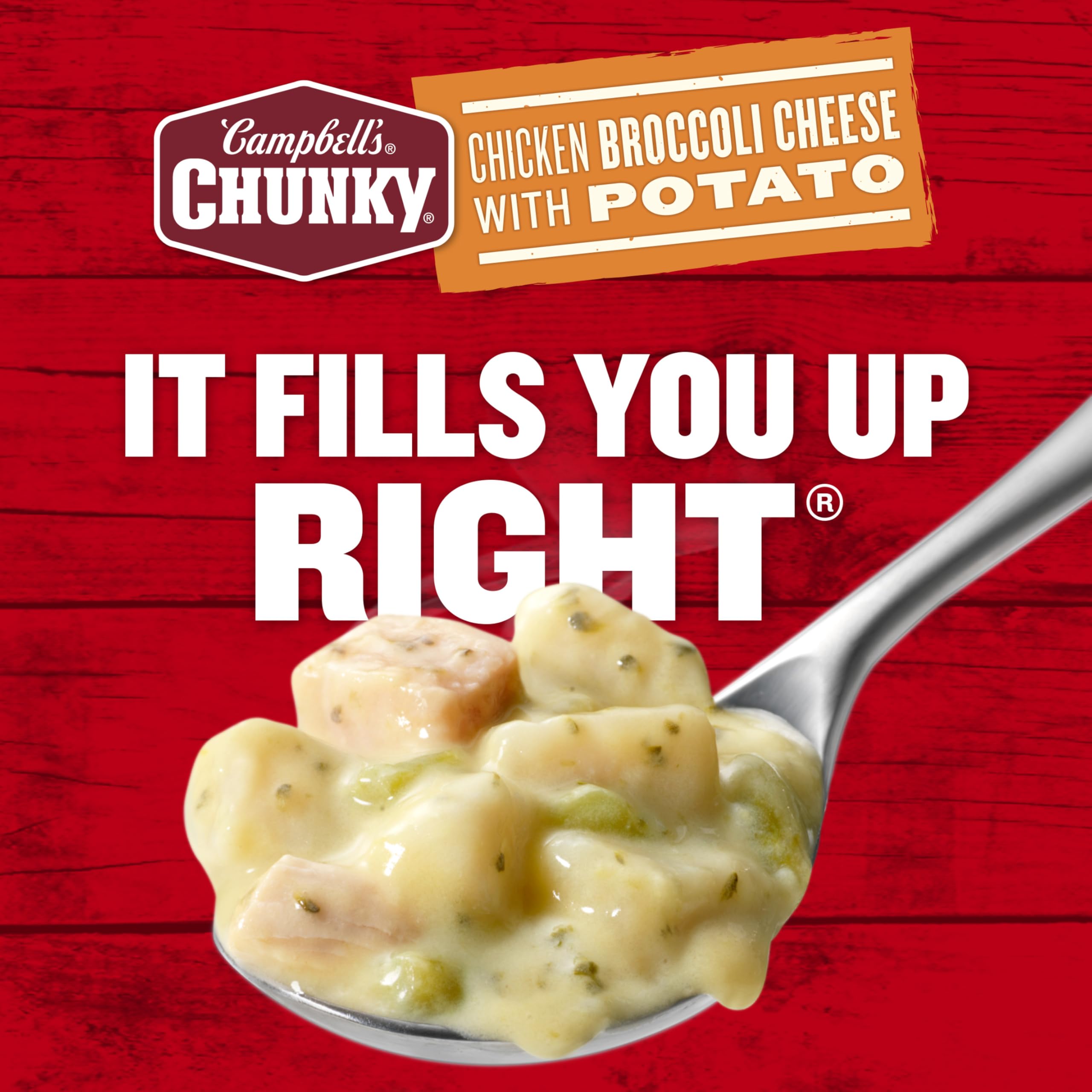 Campbell's Chunky Chicken Broccoli Cheese Soup - 18.8 Oz Cans (Pack of 12) | Hearty & Comforting Meal for Family Dinners, Office Lunches & Quick Snacks