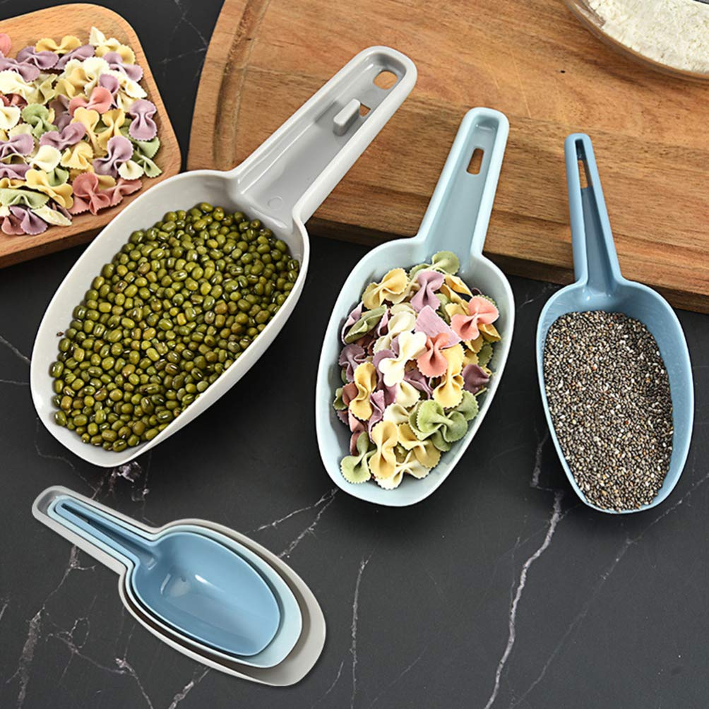 Hemoton 3-Piece Plastic Scoop Set - Food Shovel, Ice Scoop, Kitchen Utensil for Pet Food, Grains, Rice & Ice Cream - Durable Multi-Purpose Scoops for Cooking, Baking & Serving