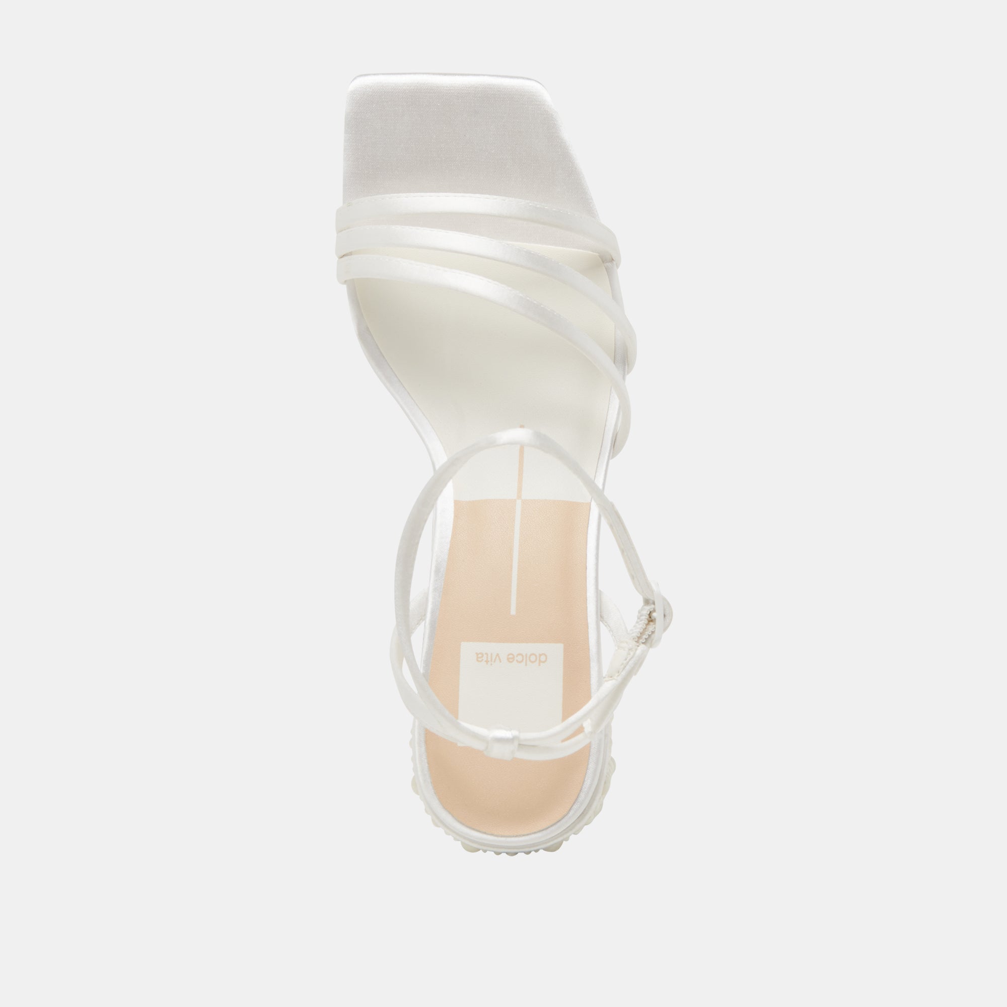 YSABEL PEARL HEELS - Women's White Satin High Heels for Wedding, Prom & Evening Events - Elegant Pearl Embellished Dress Shoes