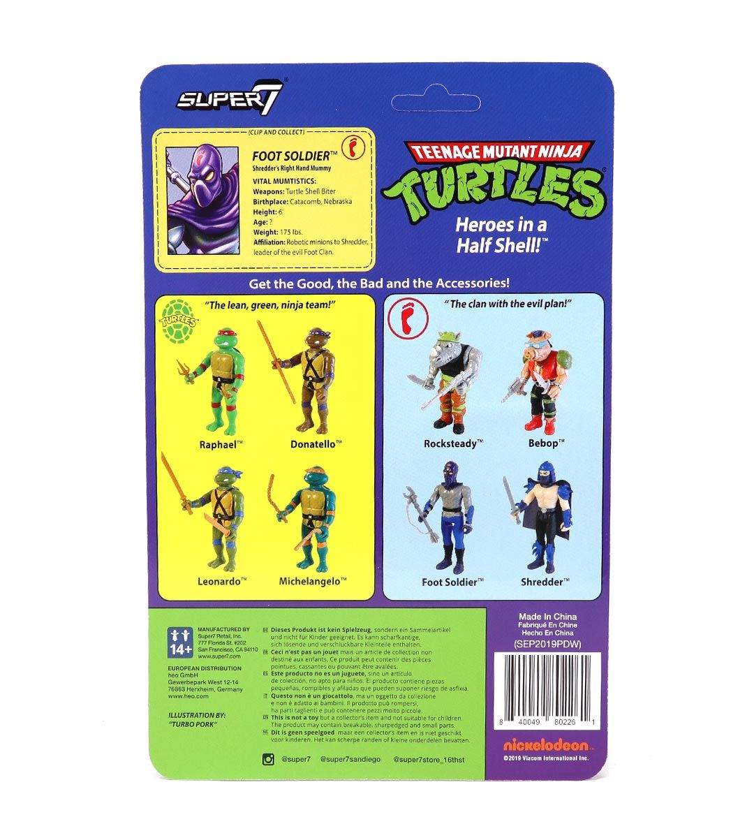 TMNT Foot Soldier ReAction Figure - Teenage Mutant Ninja Turtles Action Figure for Collectors & Fans - Perfect for Display, Play & Nostalgic TMNT Collections