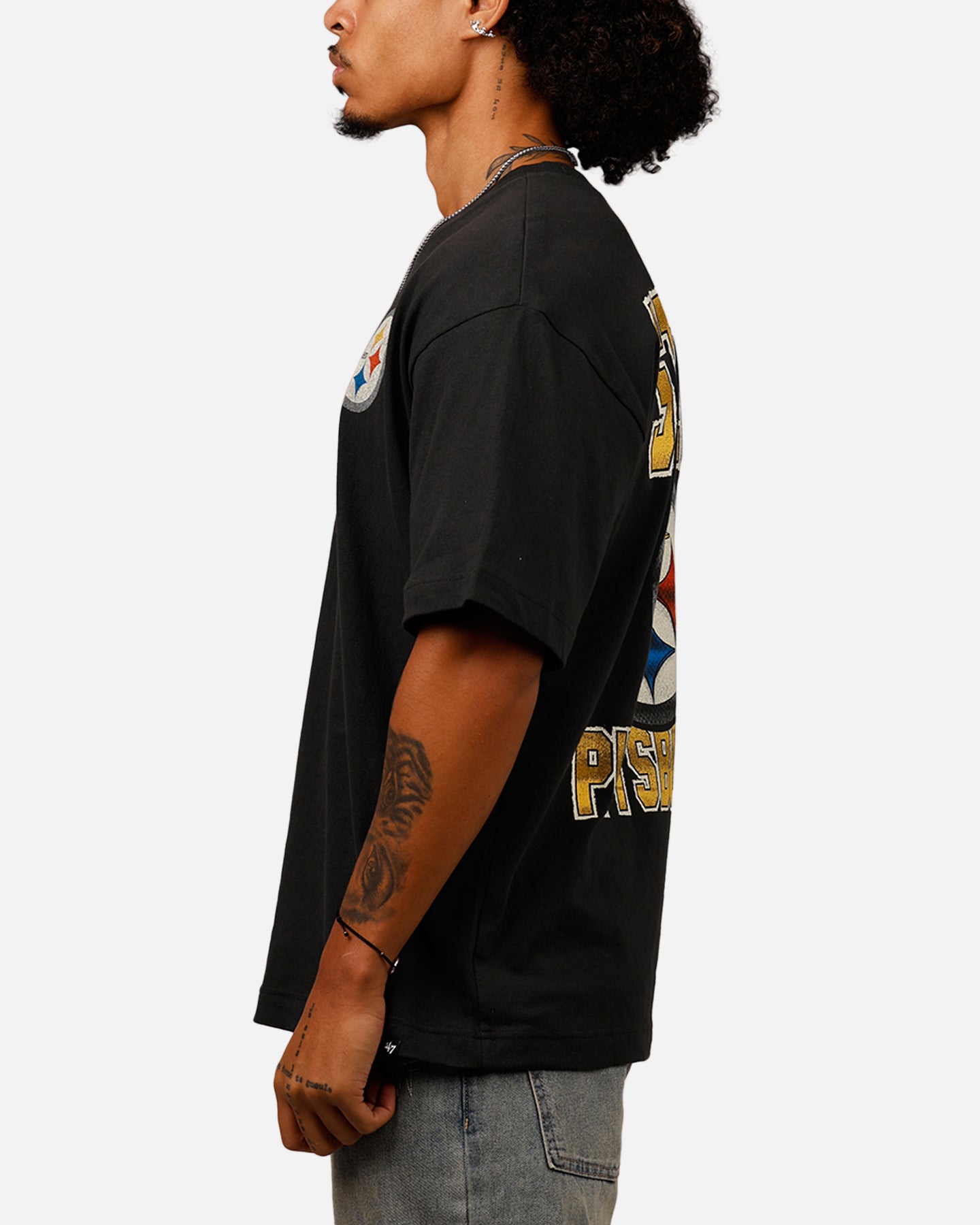 47 Brand Pittsburgh Steelers 'NFL Trophy Case' Premium Cotton T-Shirt - Black - Official NFL Licensed Apparel for Football Fans & Game Day Outfits