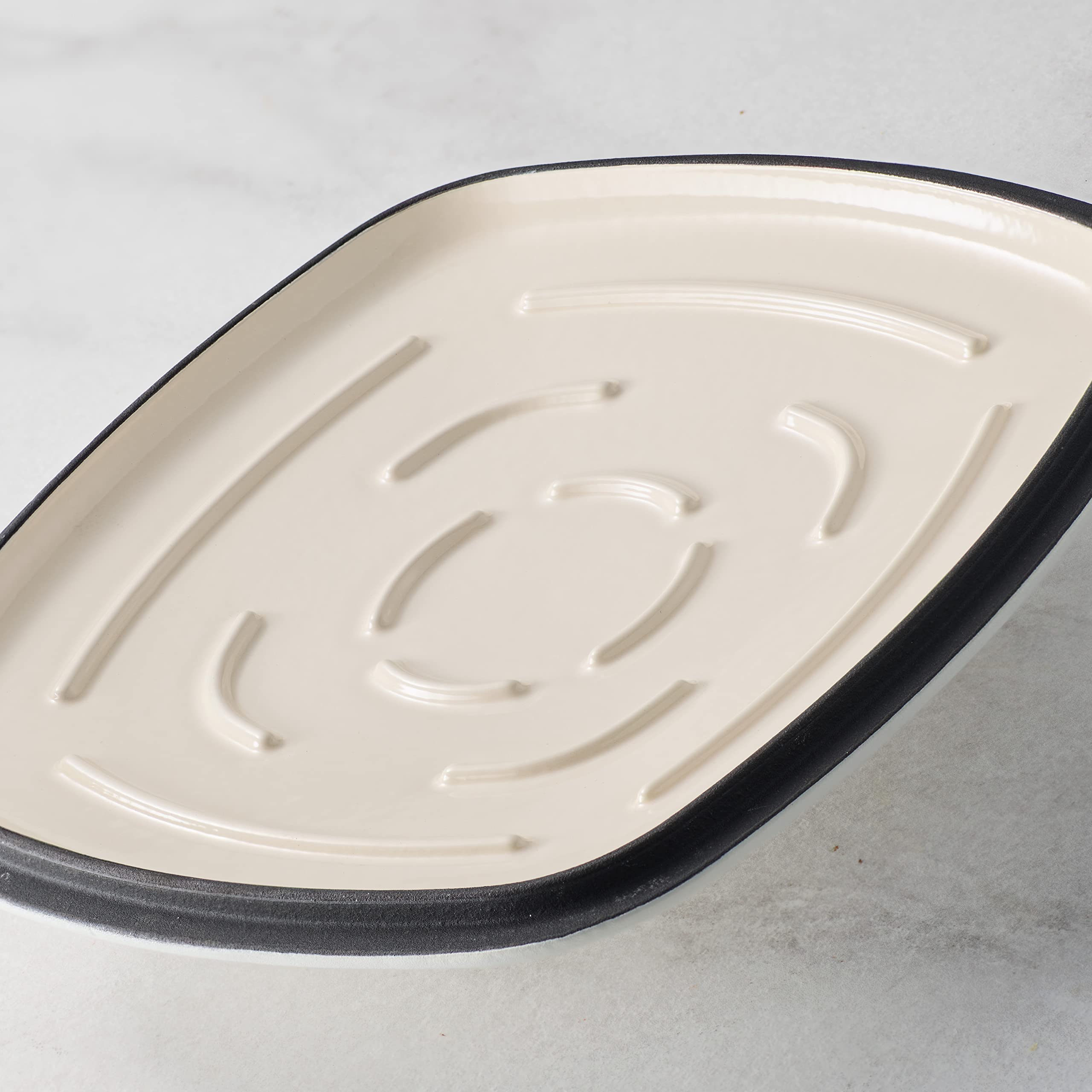 Prisma 7 Quart Enameled Cast Iron Square Dutch Oven with Lid - White | Perfect for Braising, Stewing & Baking Bread | Stovetop to Oven Safe Cookware
