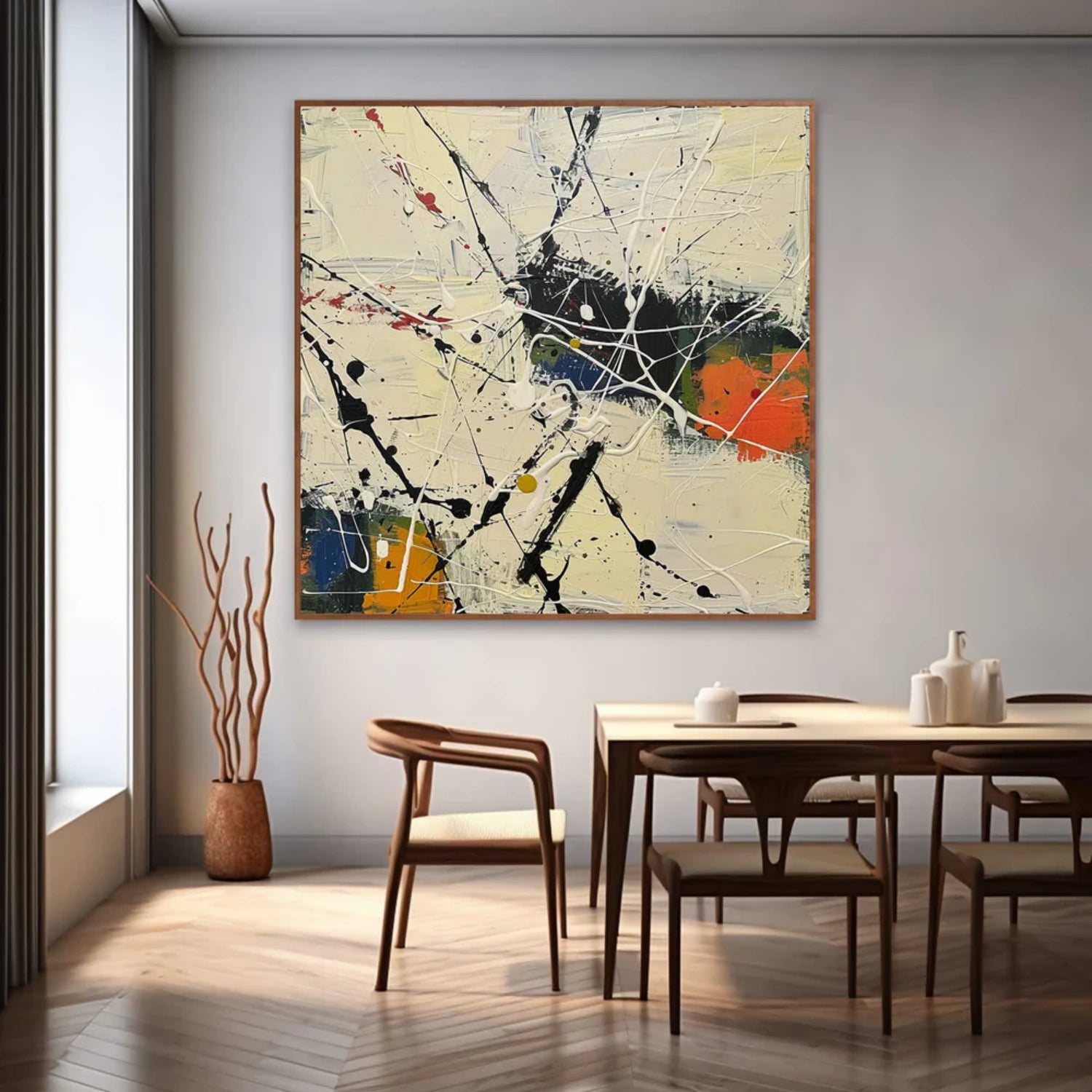 Pollock Art Abstract Painting #JP009 - Modern Wall Decor for Living Room, Bedroom & Office
