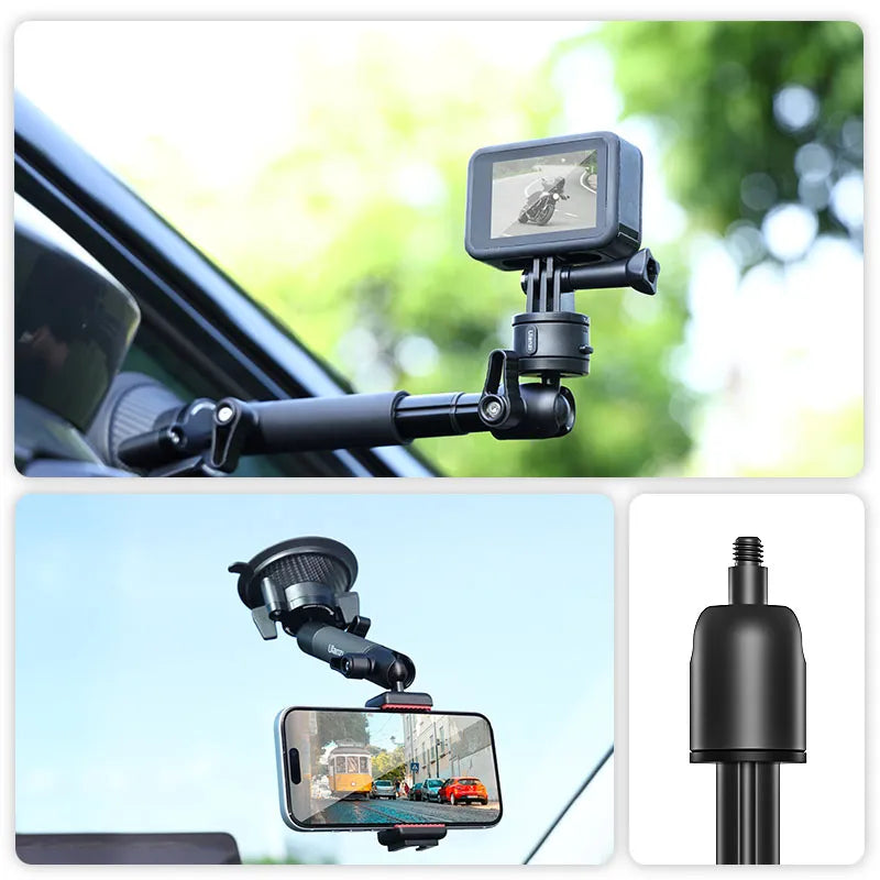 Ulanzi ZJ01 Magnetic Suction Cup Mount for GoPro, Smartphone & Action Camera - Secure Hands-Free Mounting for Car, Motorcycle & Vlogging (Model T086)