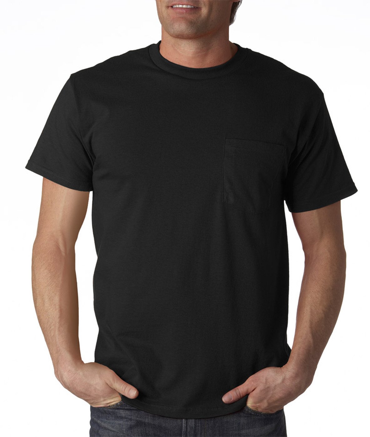 Fruit of the Loom Men's Cotton Pocket T-Shirts 2-Pack - Soft Comfort Fit Crew Neck Tees for Casual Wear & Everyday Outfits
