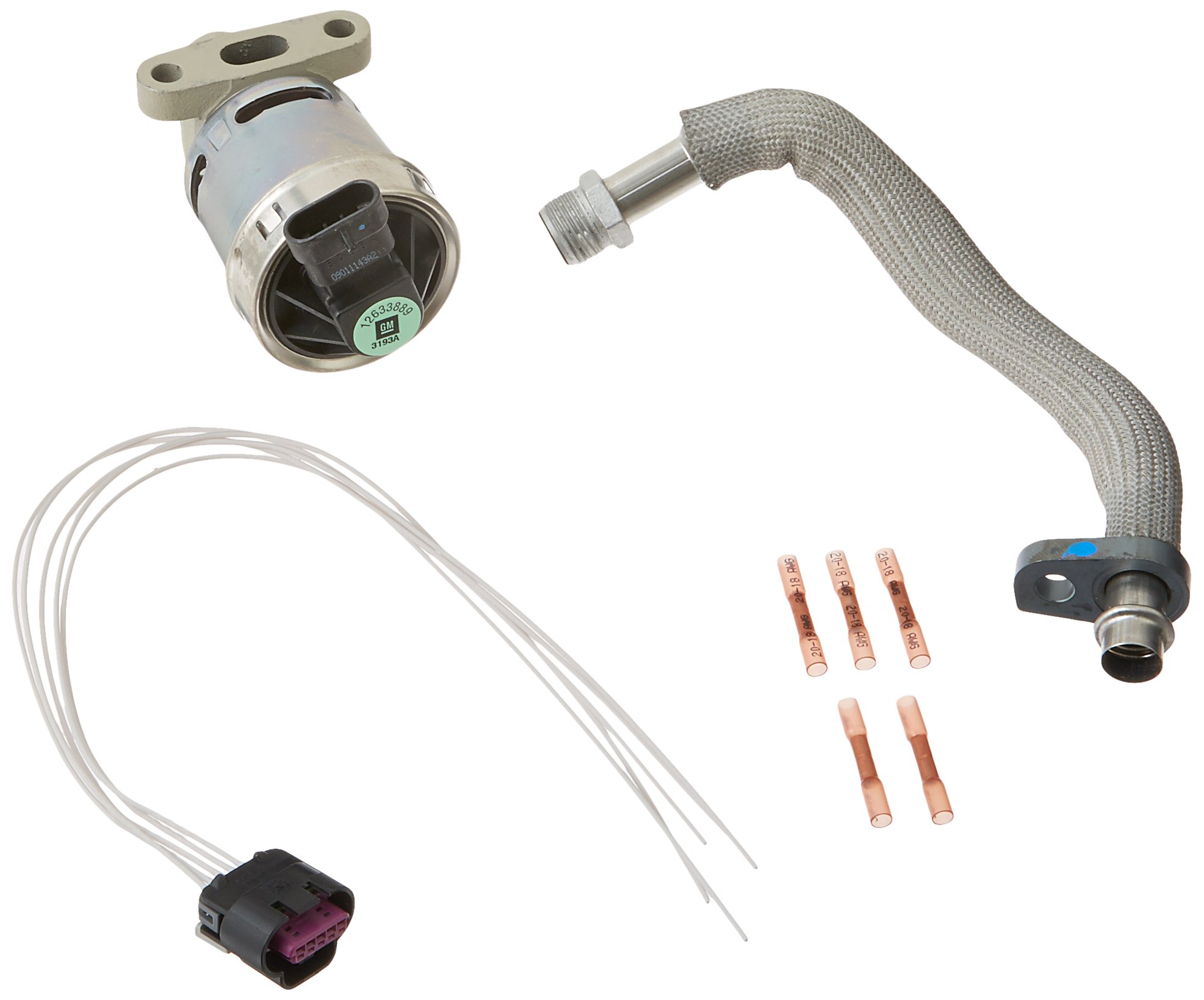 GM Parts 214-2018 EGR Valve Kit with Pipe, Connectors & Gasket - Compatible with Chevy Silverado, GMC Sierra | Improves Engine Performance & Reduces Emissions