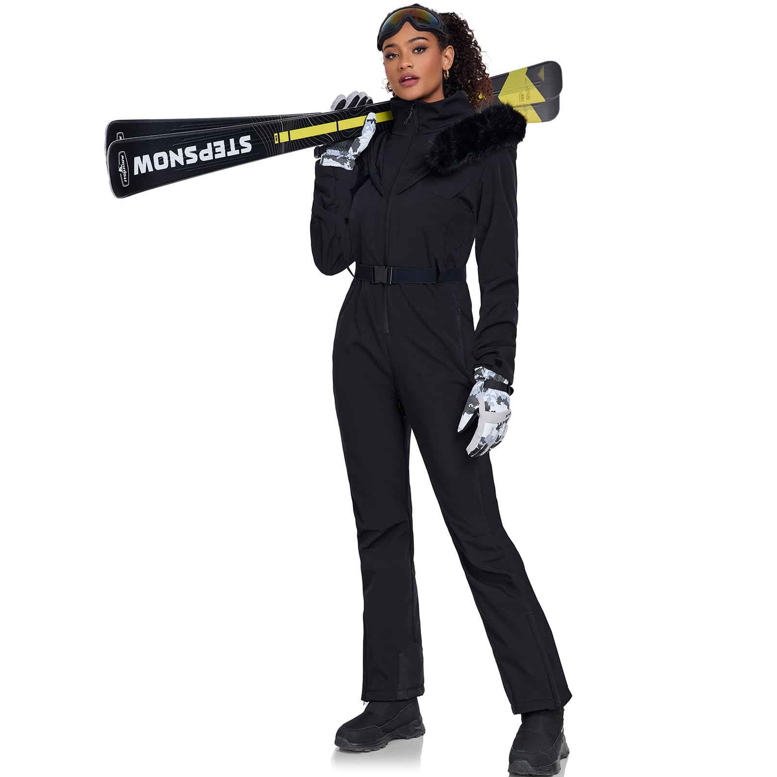 YEEFINE Women's One Piece Ski Suit - Waterproof Snowboard Jumpsuit with Jacket & Pants for Winter Outdoor Sports | Skiing, Snowboarding & Snow Activities