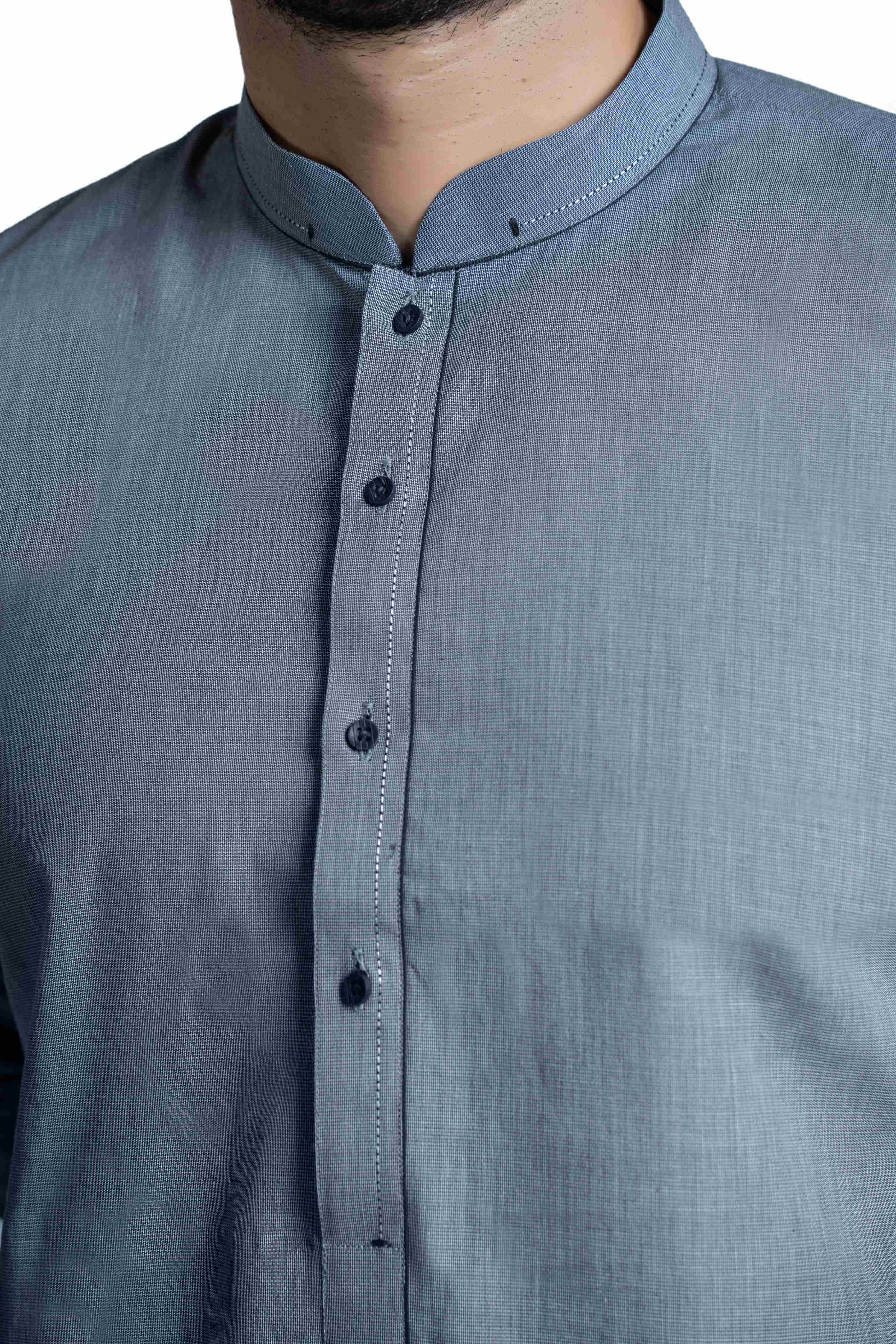 Grey Chambray Kurta Pants for Men - Classic Fit Comfortable Cotton Lounge Wear for Yoga, Meditation & Casual Outings
