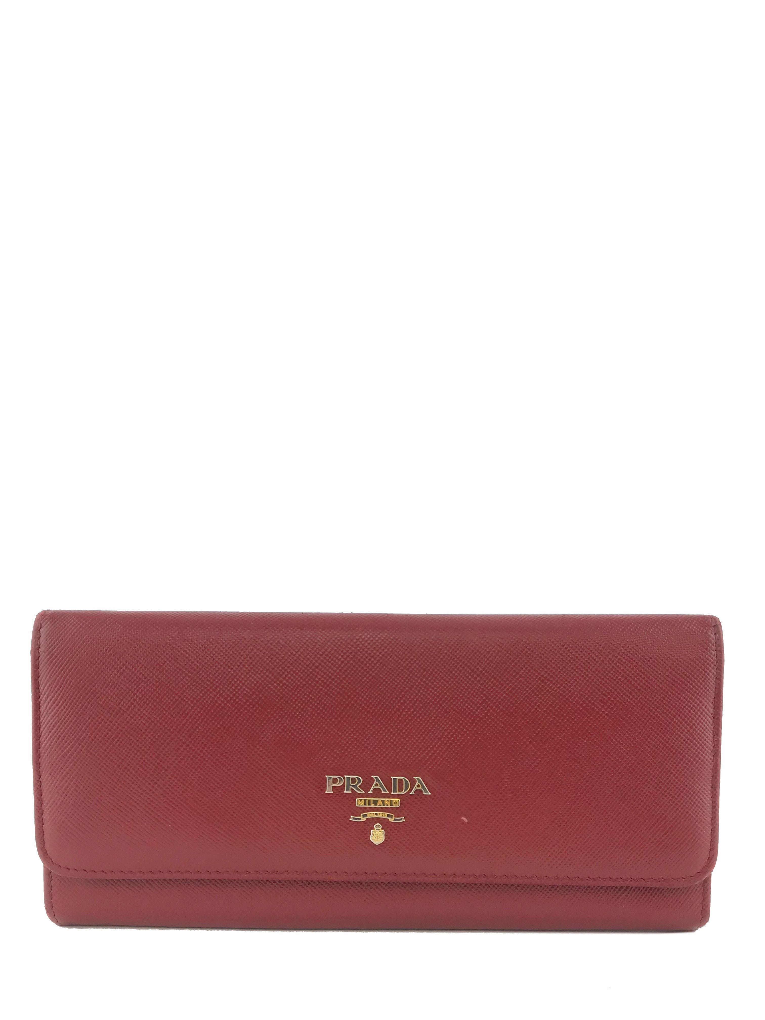 Prada Saffiano Leather Long Wallet for Women - Luxury Bifold Wallet with Multiple Card Slots & Zippered Coin Pocket - Perfect for Everyday Use, Travel & Business