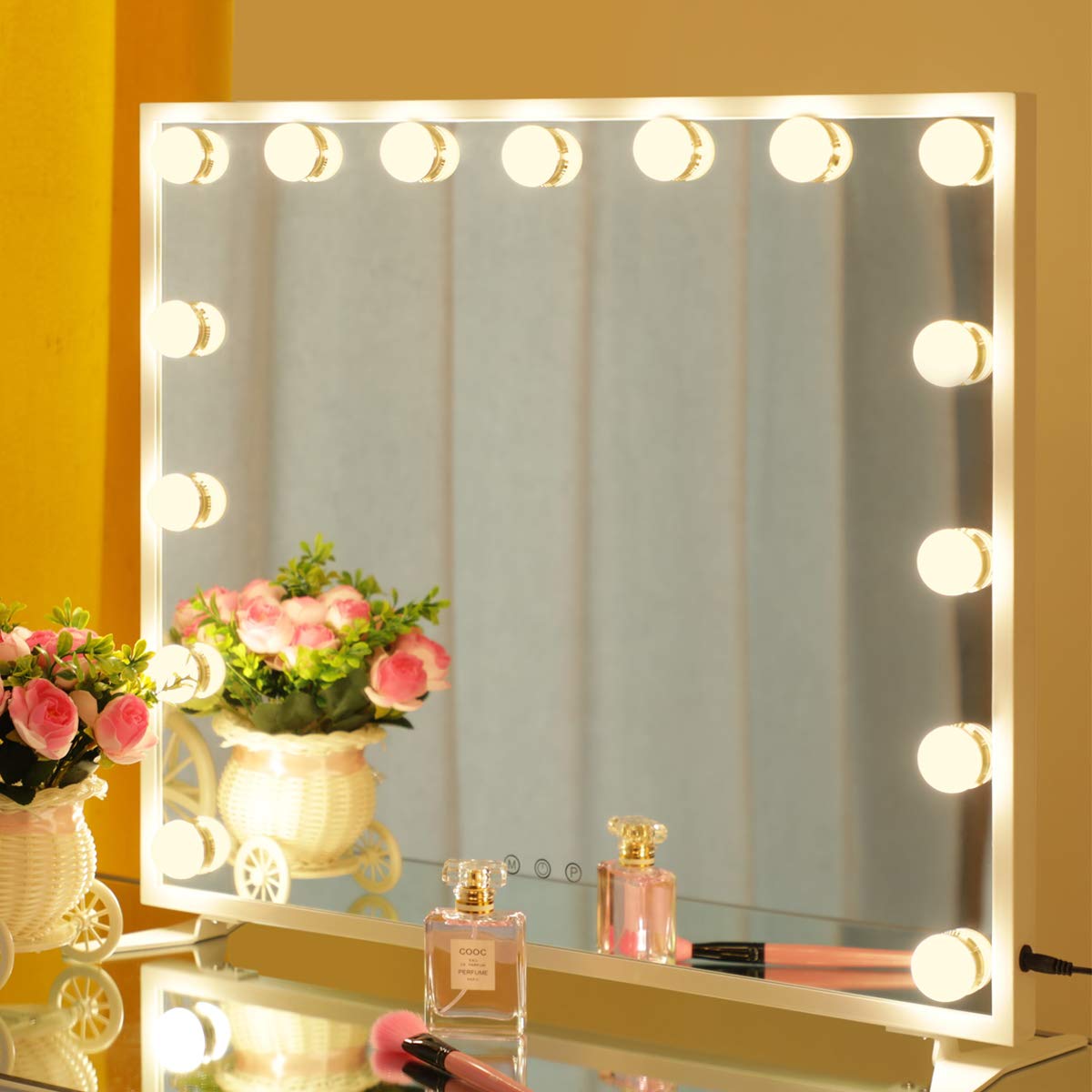 HOMPEN Hollywood Vanity Mirror with LED Lights & Dimmer - Touch Control for Makeup & Dressing