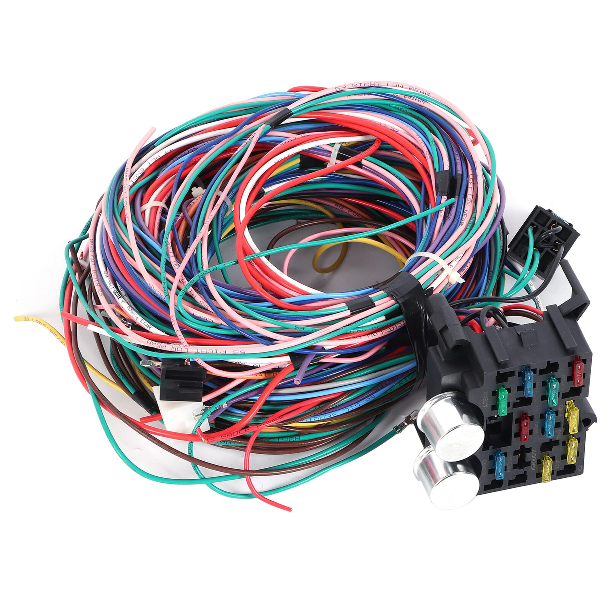 PartsFlow Universal 12 Circuit Extra Long Wiring Harness for Chevrolet Chevy Mopar Ford Muscle Cars - Standalone Hot Rod Wire Kit for Street Racing & Custom Builds (Ideal for Engine Swaps, Restorations & Performance Upgrades)