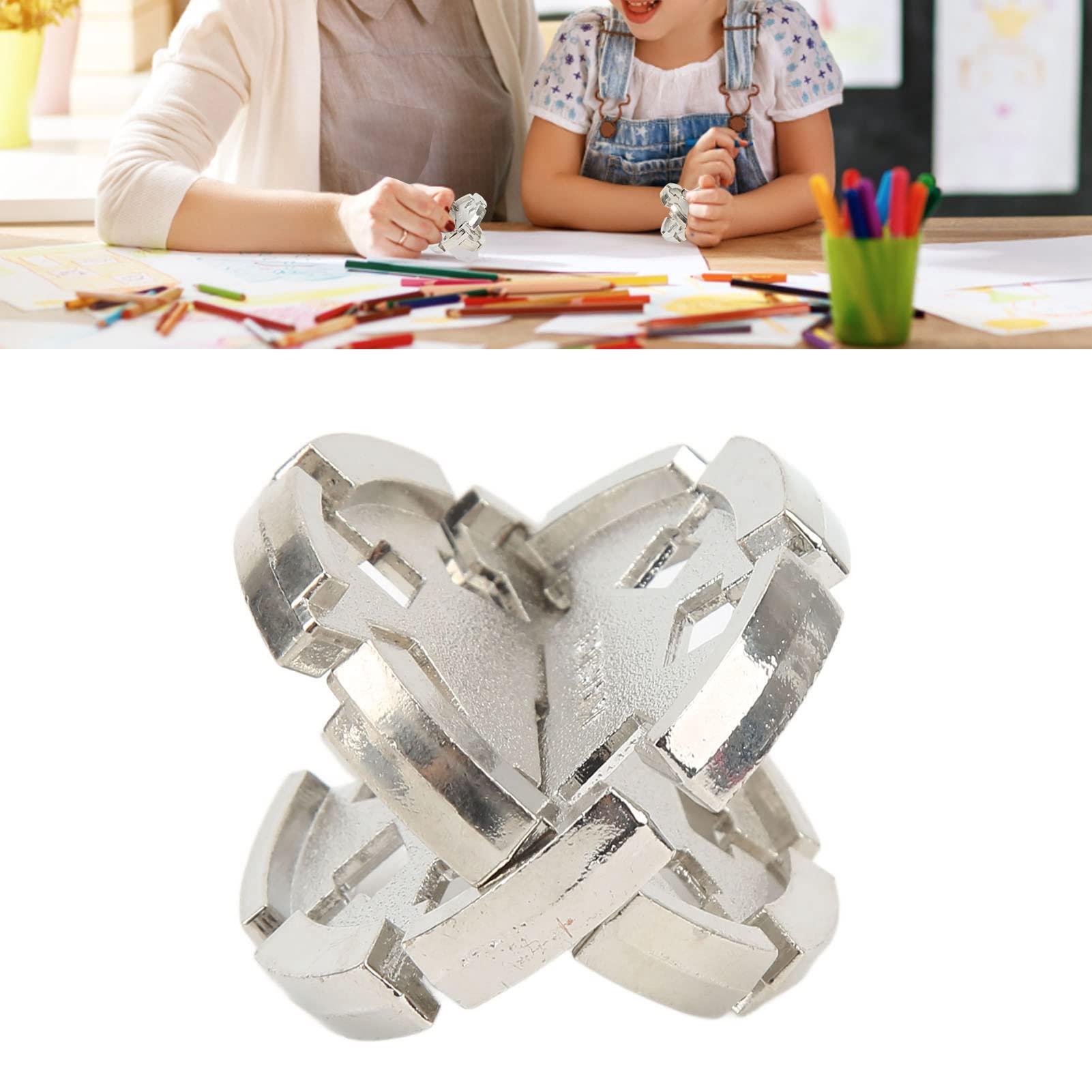 Hanayama Cast Puzzle - 3D Alloy Brain Teaser for Adults, Portable Educational Unlocking Toy for Home & Office - Perfect for Stress Relief, Gifts, and Mental Challenges