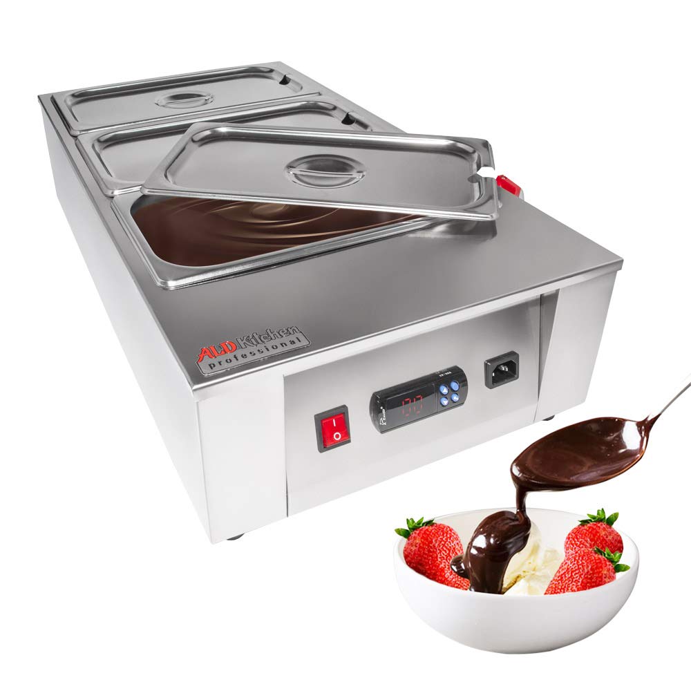 ALDKitchen 3-Tank Digital Chocolate Melting Pot with Precise Temperature Control - 110V Electric Chocolate Melter for Candy Making, Fondue, Baking & DIY Desserts - Perfect for Home, Bakery & Party Use