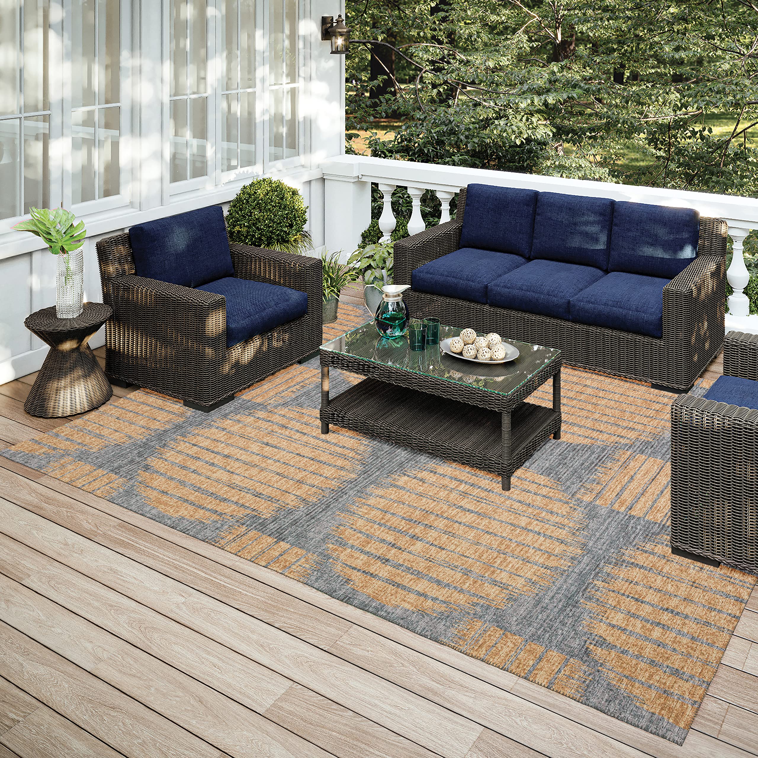 Addison Rugs Yuma AYU43 Gilded 8' x 10' Area Rug - Elegant Home Decor for Living Room, Bedroom & Dining Room
