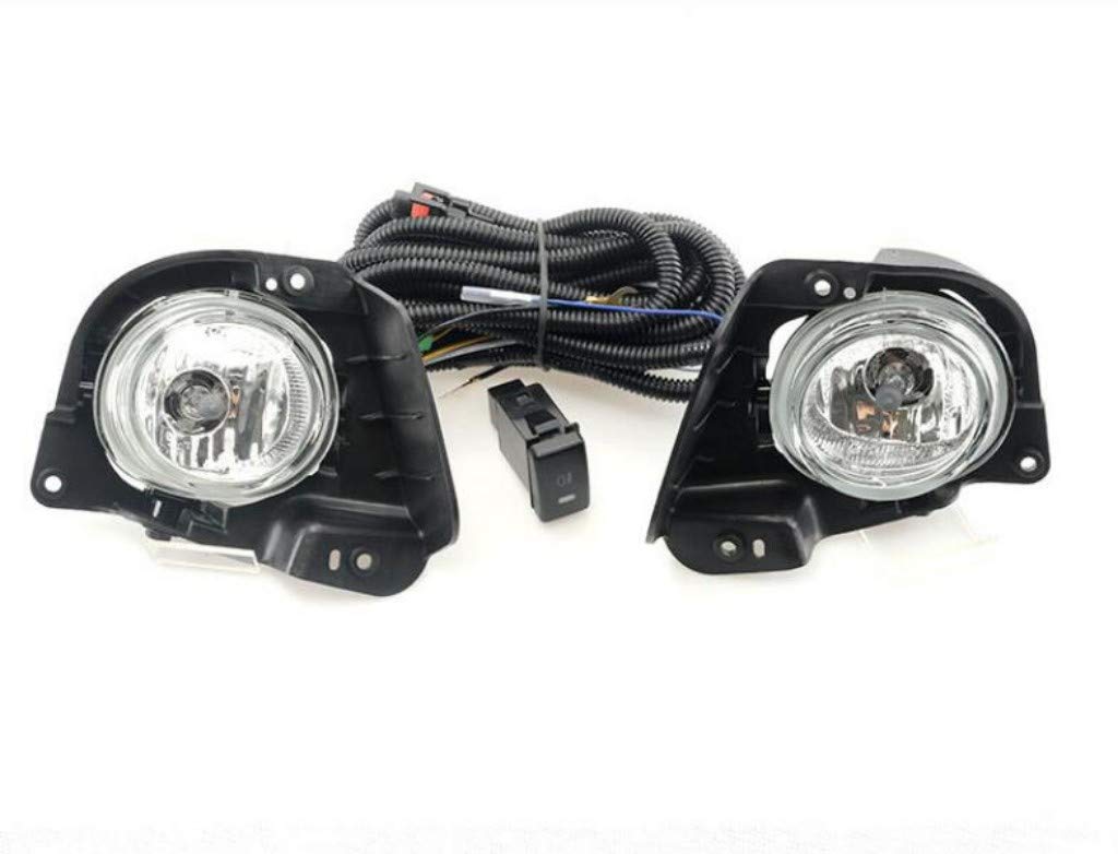 2007-2011 MAZDA 2 Clear Front Fog Light Replacement Lamps - Complete Assembly Kit (Pair) - Perfect for Night Driving & Bad Weather Visibility