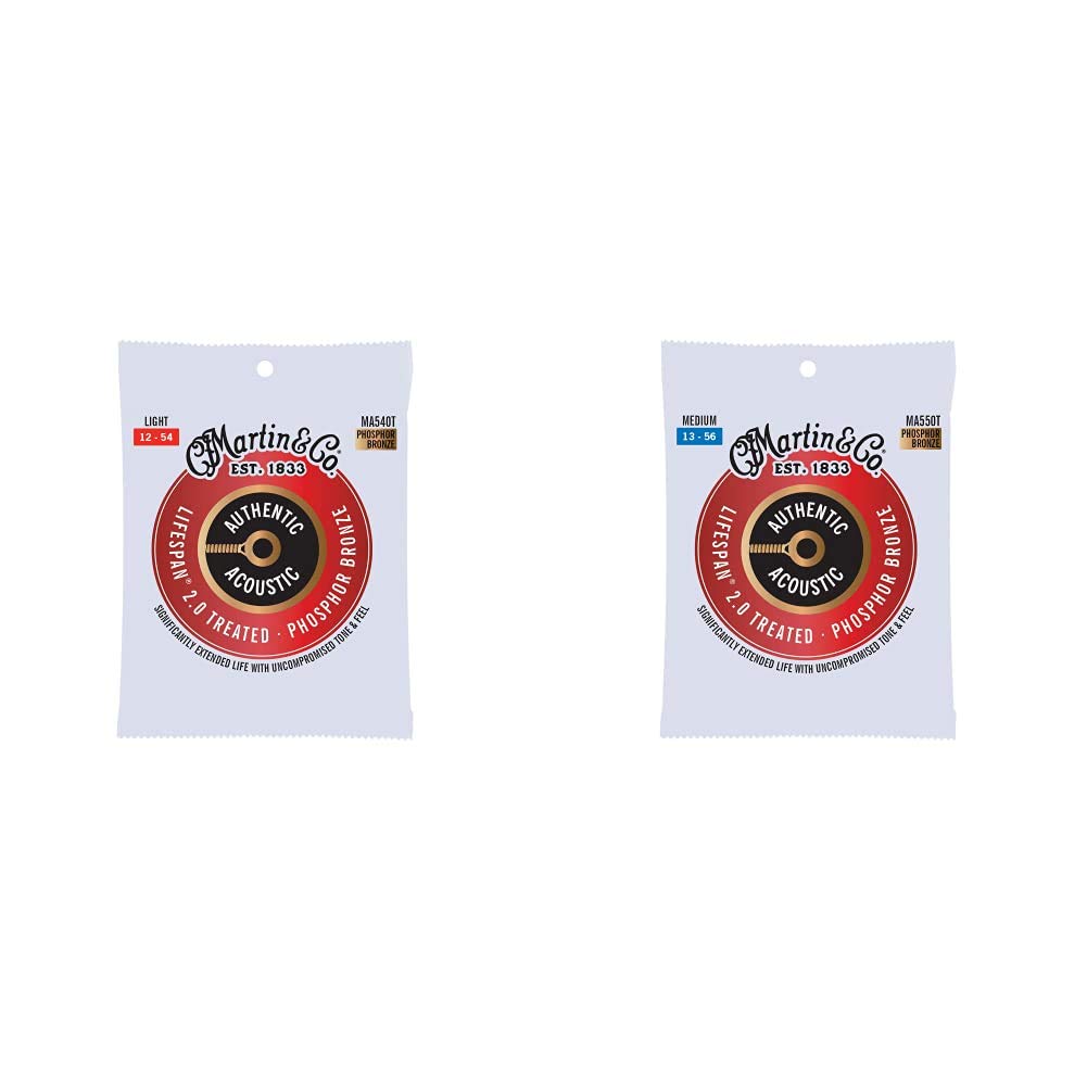 Martin Authentic Acoustic Guitar Strings - Long-Lasting 2.0 Treated Coating (25 Sets Bundle) | Perfect for Performances, Studio Recording & Extended Play Sessions