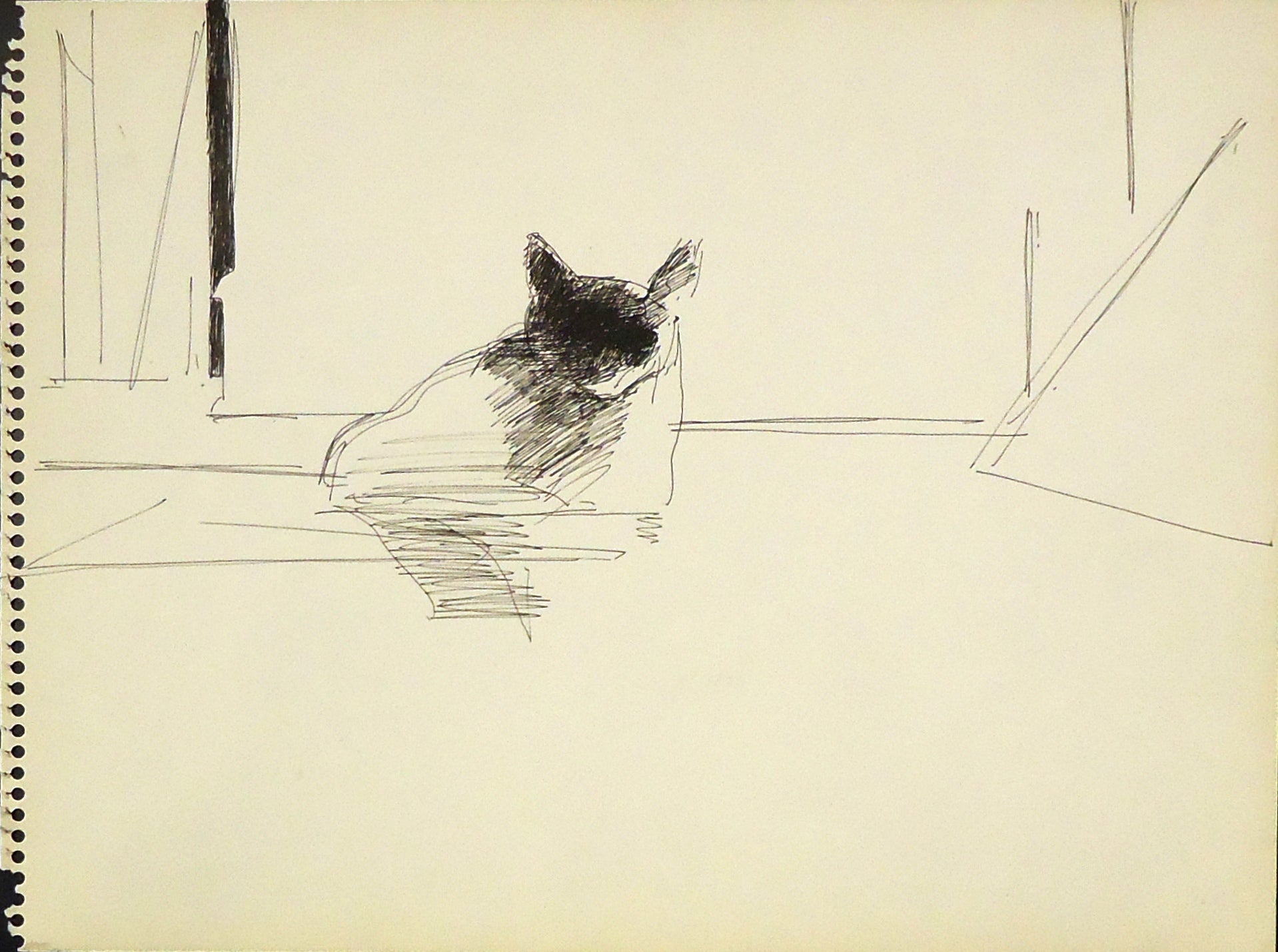 Sidney Goodman Cat Study Art Print - Vintage Cat Illustration Wall Decor for Home, Office & Gifts - Perfect for Cat Lovers & Art Collectors