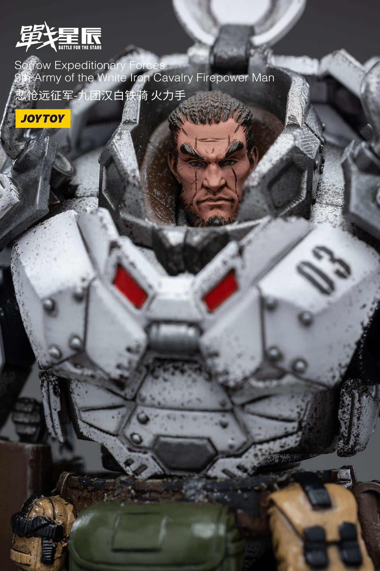 1/18 JOYTOY 3.75-inch White Iron Cavalry Firepower Man Action Figure - 9th Army Sorrow Expeditionary Forces Collectible Toy for Display & Battle Scenes