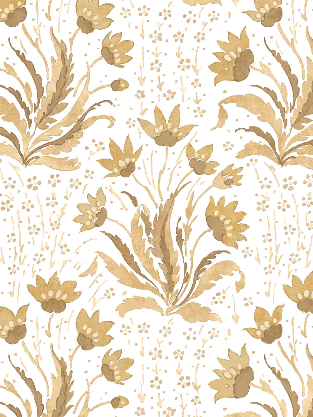Nathan Turner Hillhouse Floral Tonal Mustard Wallpaper - Peel and Stick Removable Wallpaper for Bedroom, Living Room, Nursery Decor
