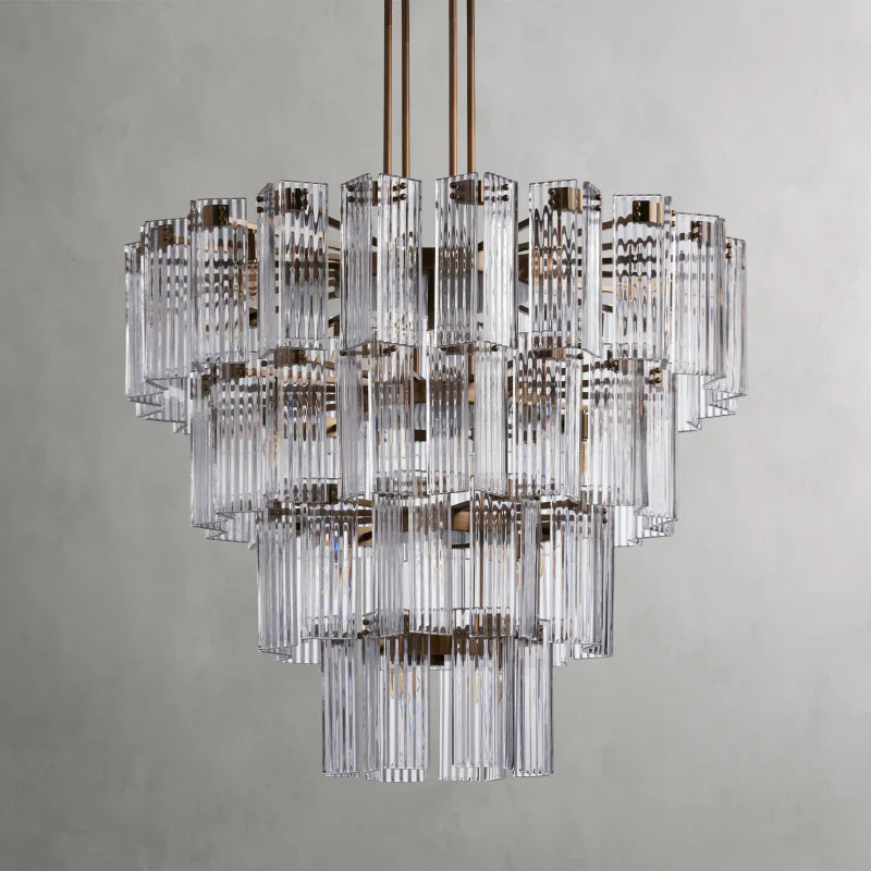 Delsie Round Chandelier - Modern Crystal Ceiling Light Fixture for Dining Room, Living Room & Bedroom | Elegant Lighting Decor for Home & Wedding