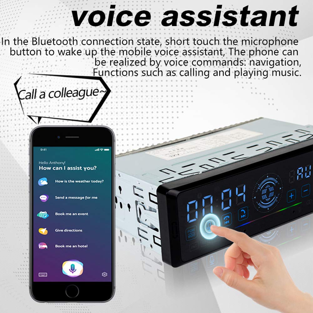 Premium Bluetooth Car Stereo with FM Radio, Voice & Gesture Control, Hands-Free Calling, MP3 Playback, Dual USB & AUX Input - Fast Charging & Remote Control for Cars, Trucks & Road Trips