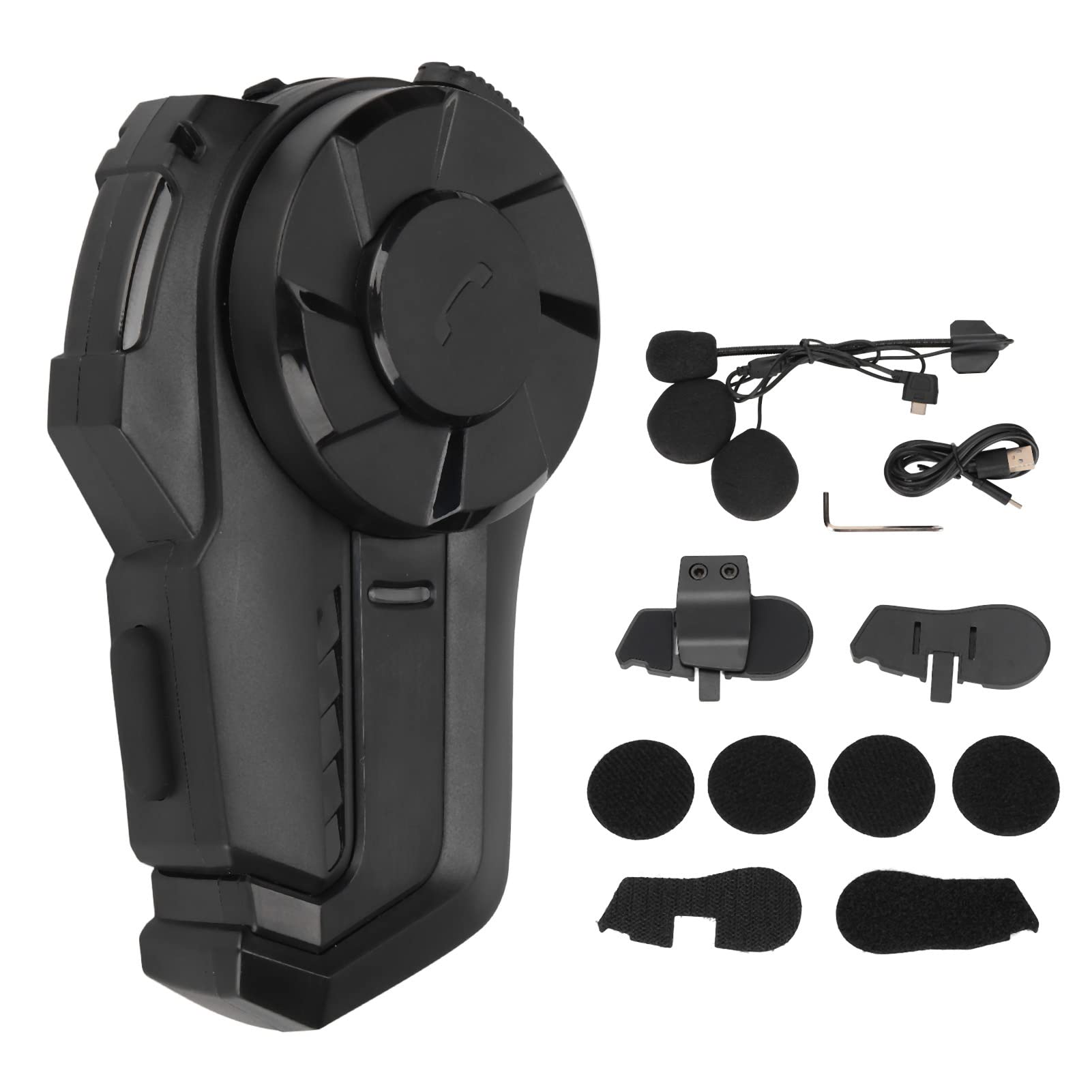 Bluetooth 5.0 Motorcycle Helmet Headset - High Fidelity Stereo, Bike Intercom & FM Radio, Auto Answering Headphones for Safe Riding | Perfect for Commuting, Group Rides & Long Distance Motorcycle Tours