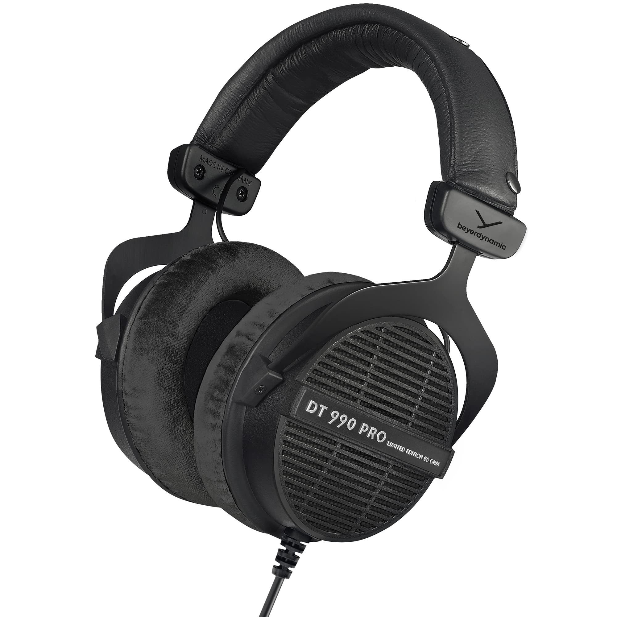 beyerdynamic DT 990 PRO Studio Headphones - Open-Back Over-Ear Wired Headphones (80 Ohm, Black Limited Edition) for Professional Audio Recording, Mixing & Gaming