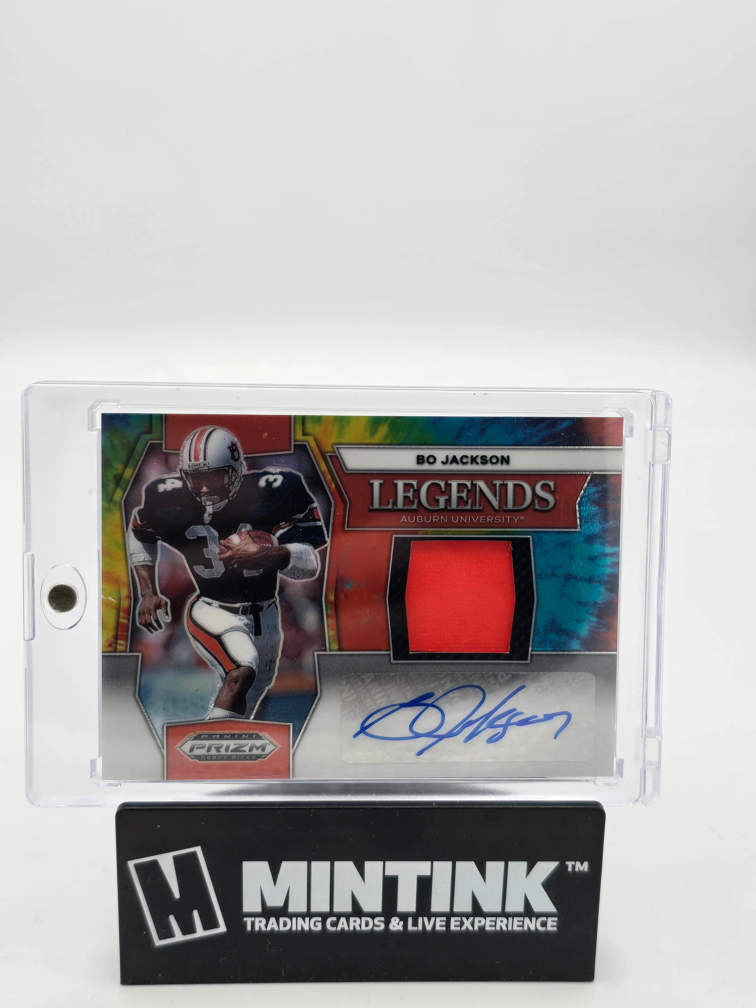 2024 Panini Prizm Draft Picks Bo Jackson Tie Dye Patch Auto Prizm /25 - Rare Collectible Football Card for Sports Memorabilia & Trading Card Enthusiasts - Perfect for Display, Investment, and Fantasy Sports Fans