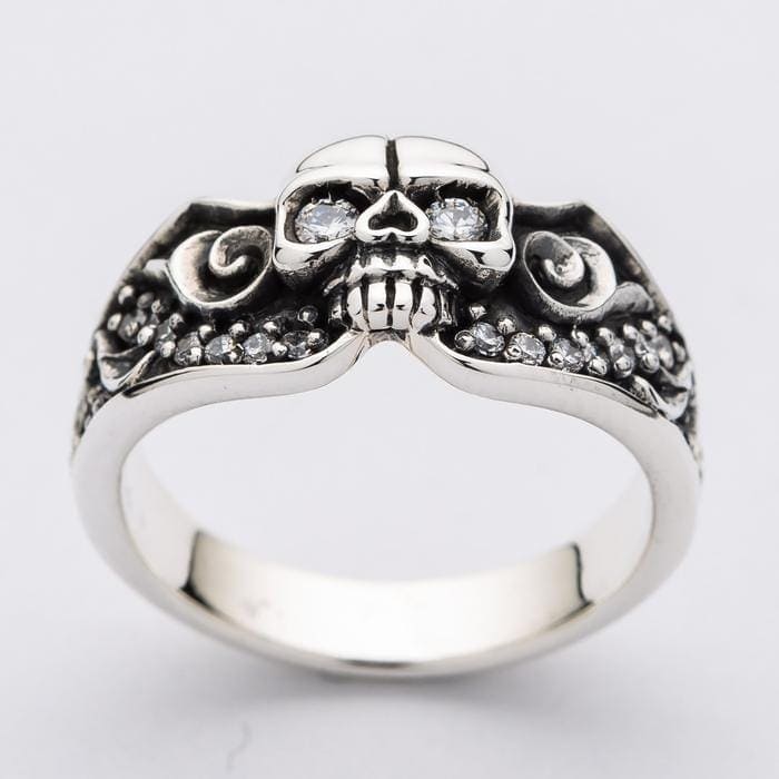 Gothic Diamond Skull Sterling Silver Engagement Ring for Women - Unique Gothic Jewelry for Weddings, Proposals & Alternative Fashion