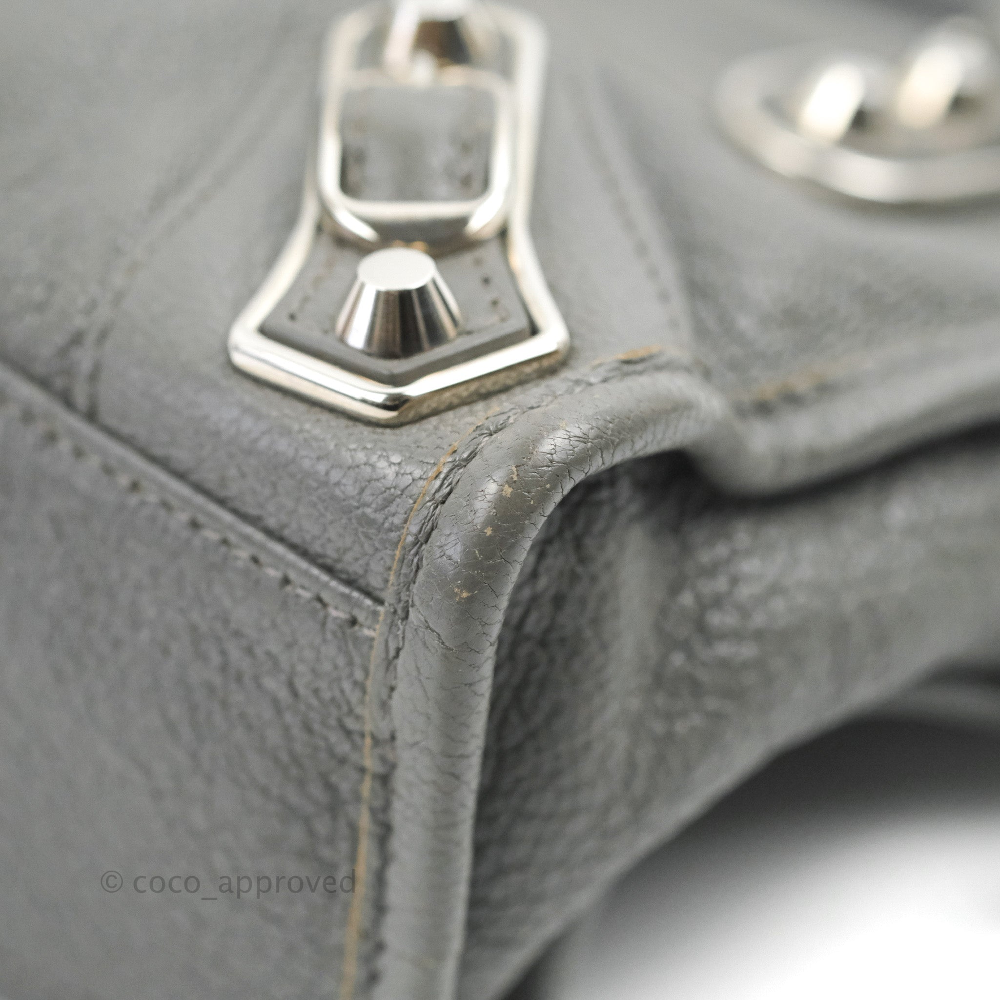Balenciaga Classic Mini City Bag in Grey Aged Calfskin with Silver Hardware - Perfect for Everyday Use, Work, and Evening Outings